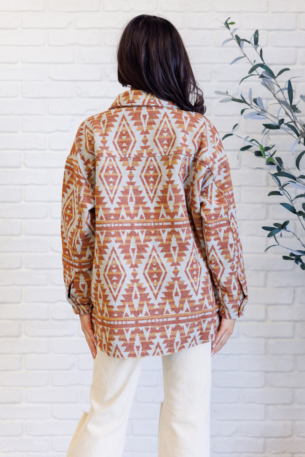Haptics Gather Round Aztec Shacket Layers