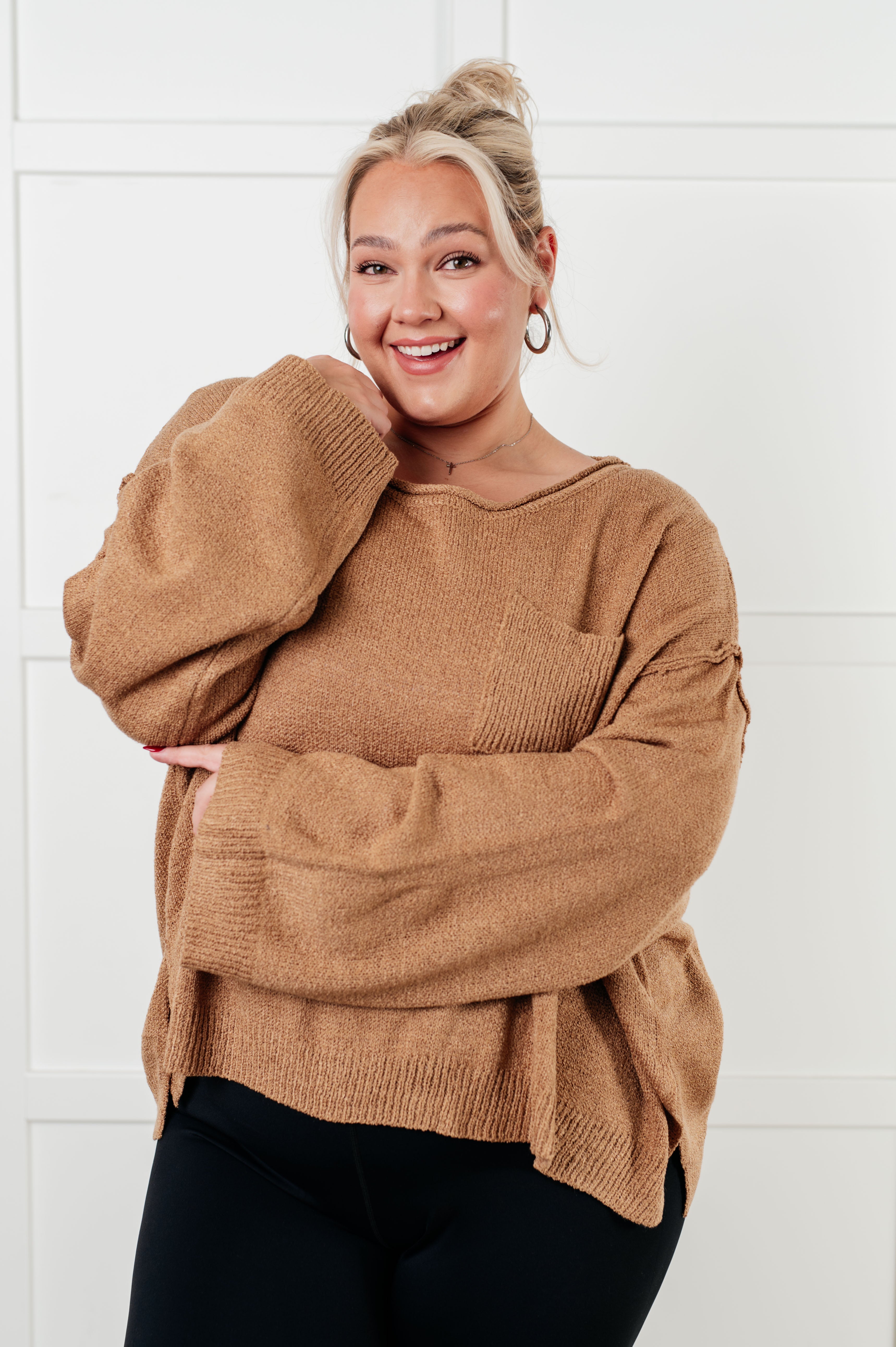 GeeGee General Feeling Boatneck Exposed Seam Sweater Tops