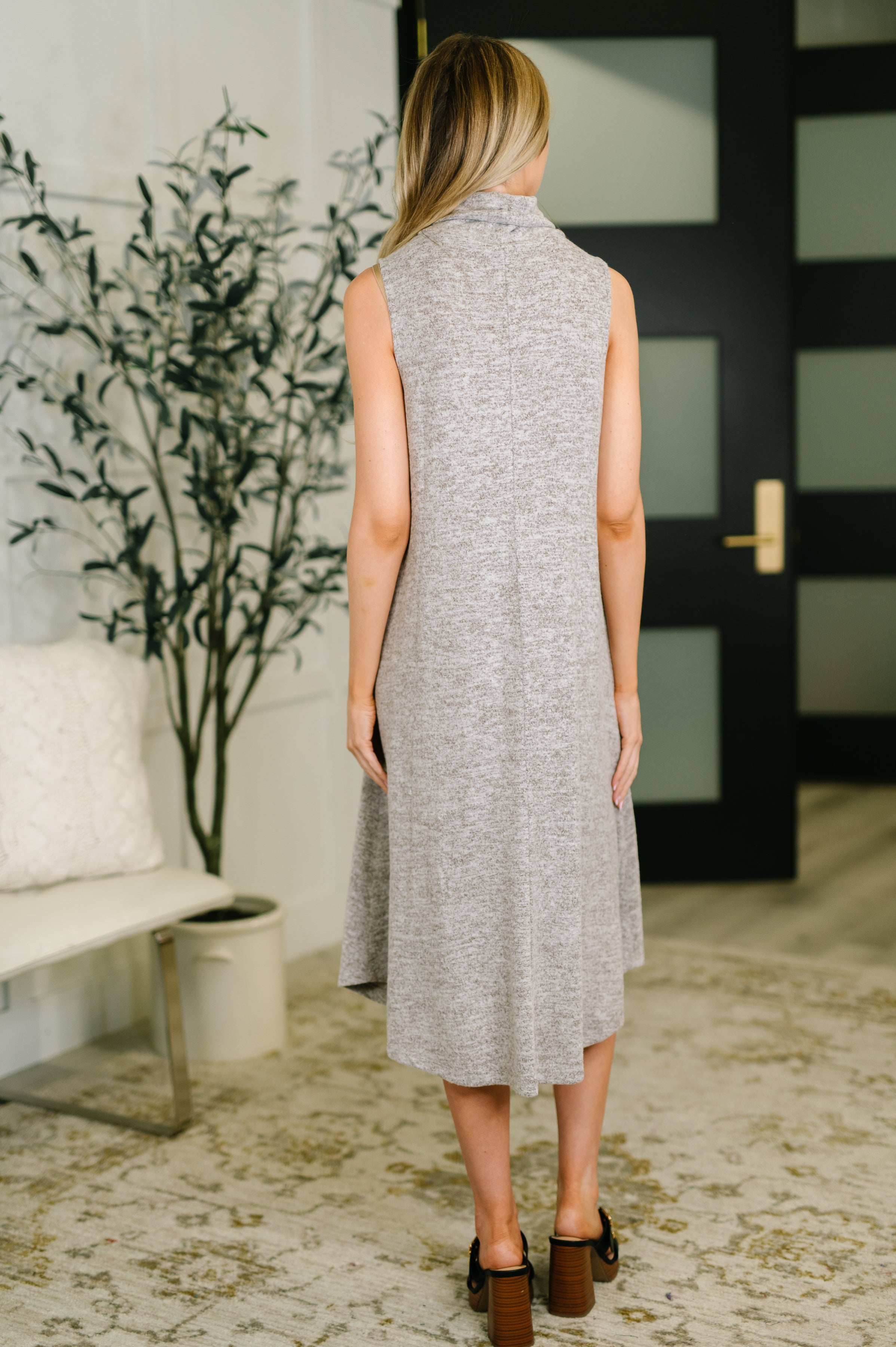 Dear Scarlett Glam Dress and Cardigan Set in Chocolate Womens