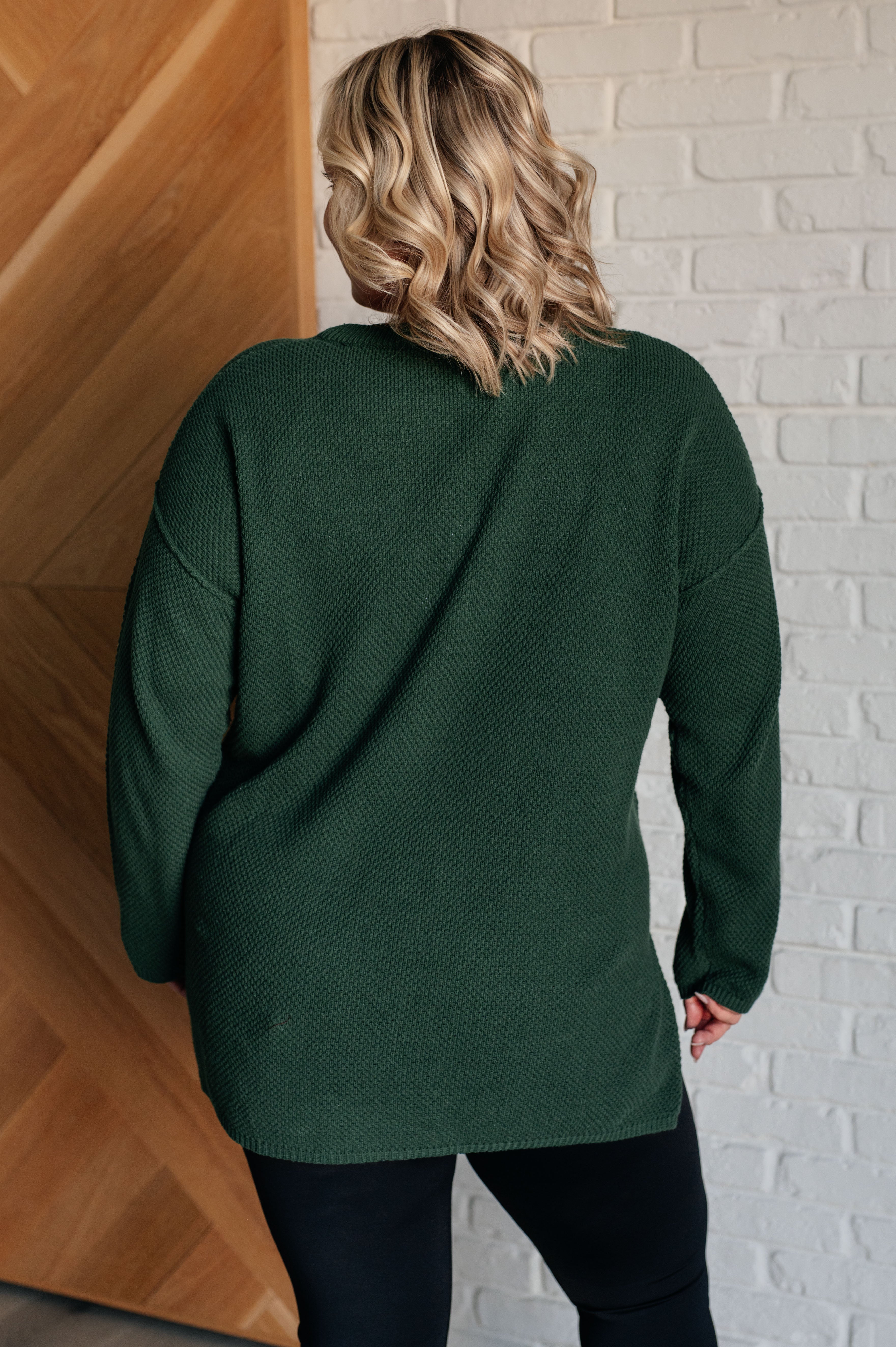 Andree by Unit Good Afternoon Henley Sweater in Dark Green Tops