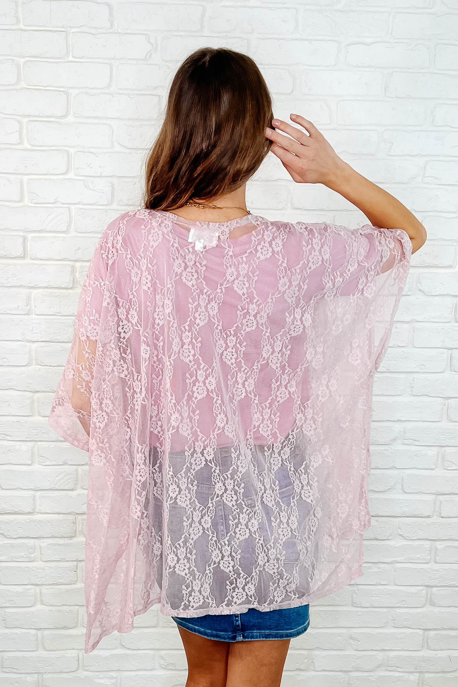 Andree By Unit Good Days Ahead Lace Kimono In Mauve Layers
