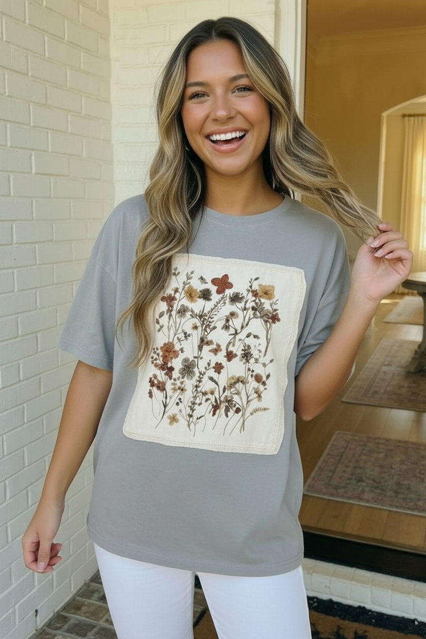 Haptics Wildflower Patch Oversized Graphic Tee