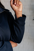 Dear Scarlett Hamptons Travel Half Zip Pullover in Navy Shirts & Tops