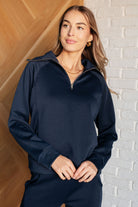 Dear Scarlett Hamptons Travel Half Zip Pullover in Navy 3XL Shirts & Tops