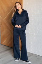 Dear Scarlett Hamptons Travel Half Zip Pullover in Navy Shirts & Tops