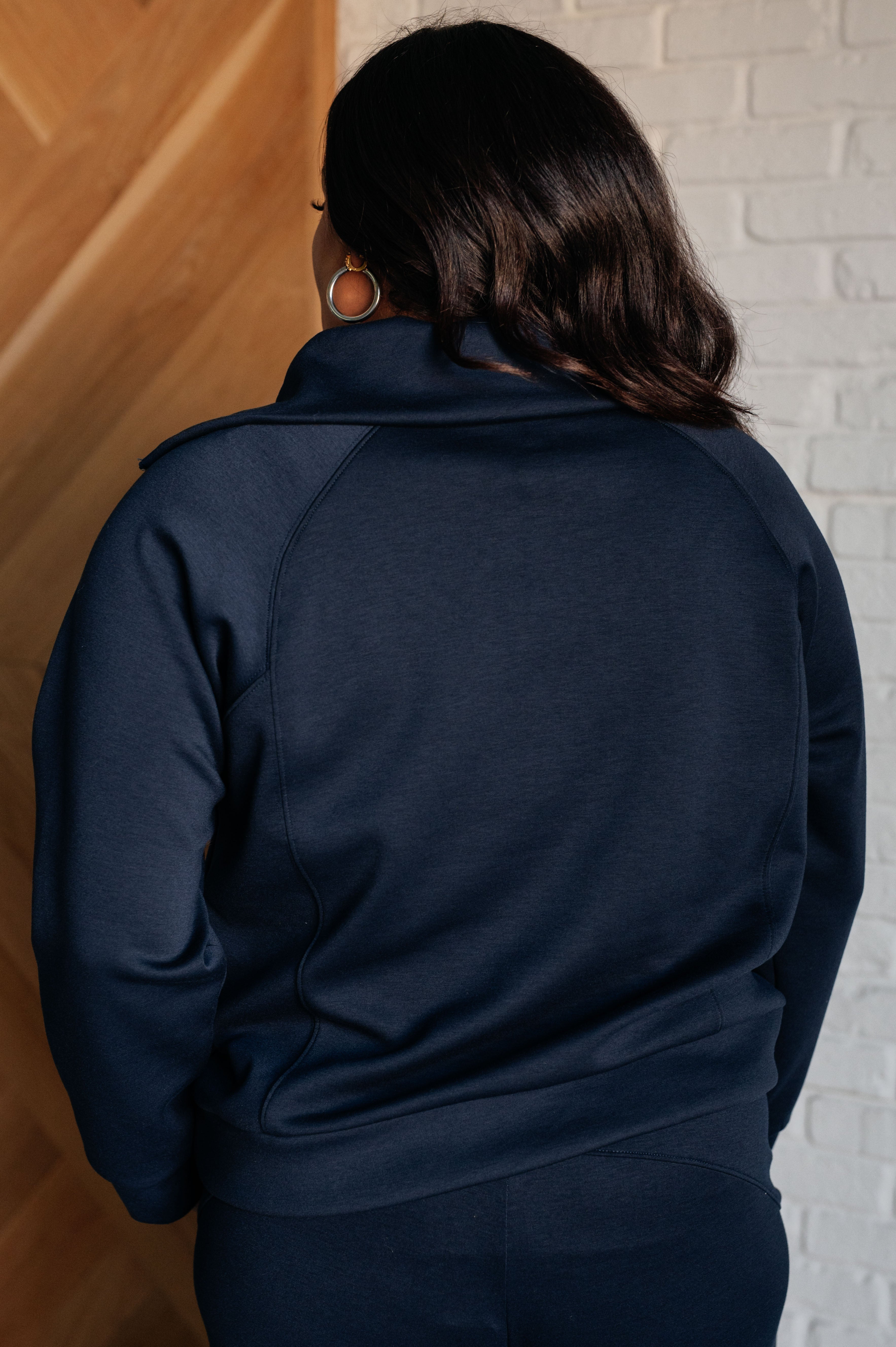 Dear Scarlett Hamptons Travel Half Zip Pullover in Navy Shirts & Tops