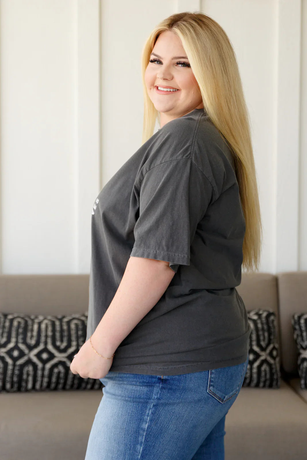 Happiness Comes in Waves Jersey Knit Tee Tops