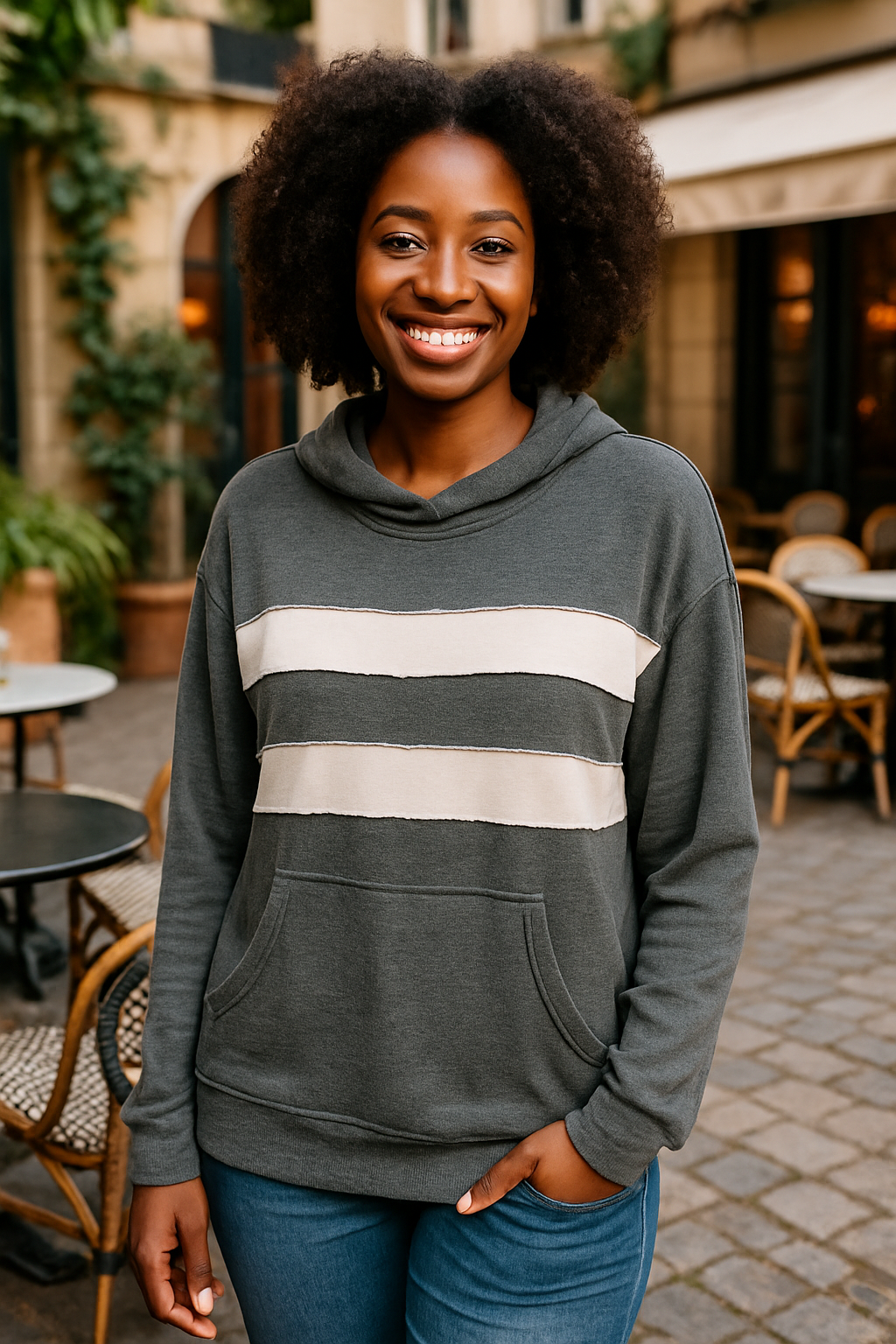 Haptics Gray Color-block French Terry Kangaroo Pocket Hoodie 3X