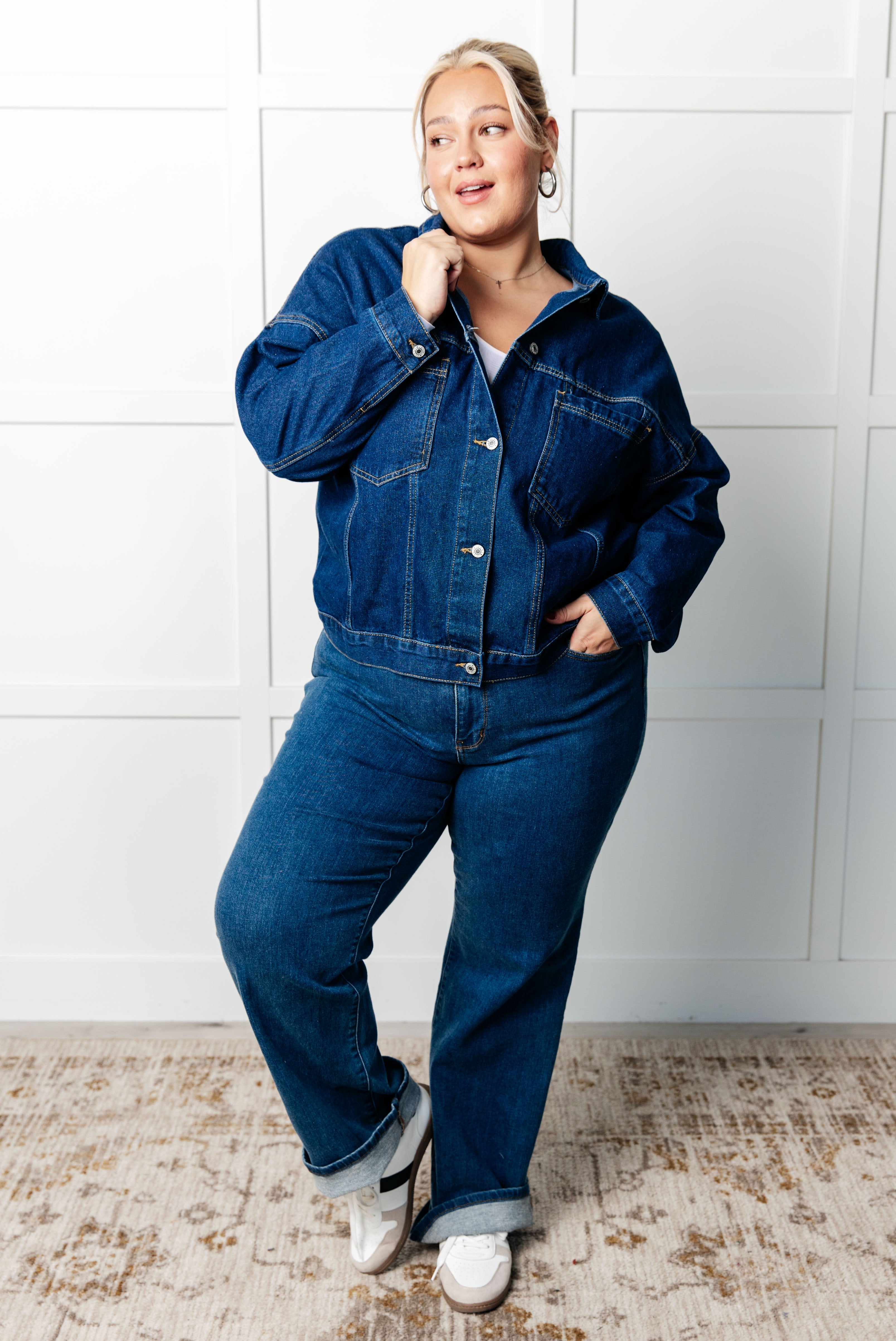 One Eleven North Have We Met Oversized Denim Jacket Denim