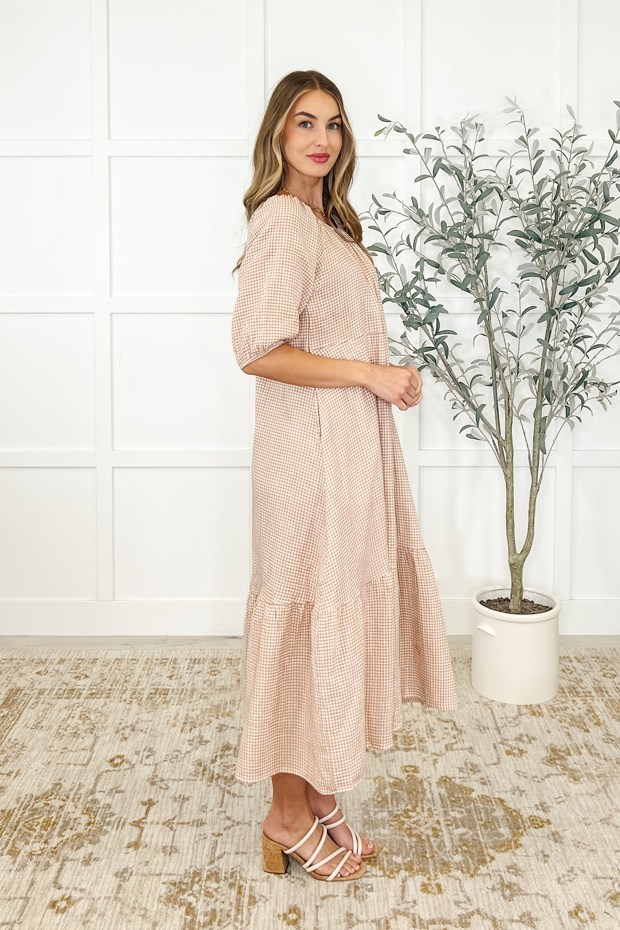 Honey Mark Hazel Dress in Toffee Womens