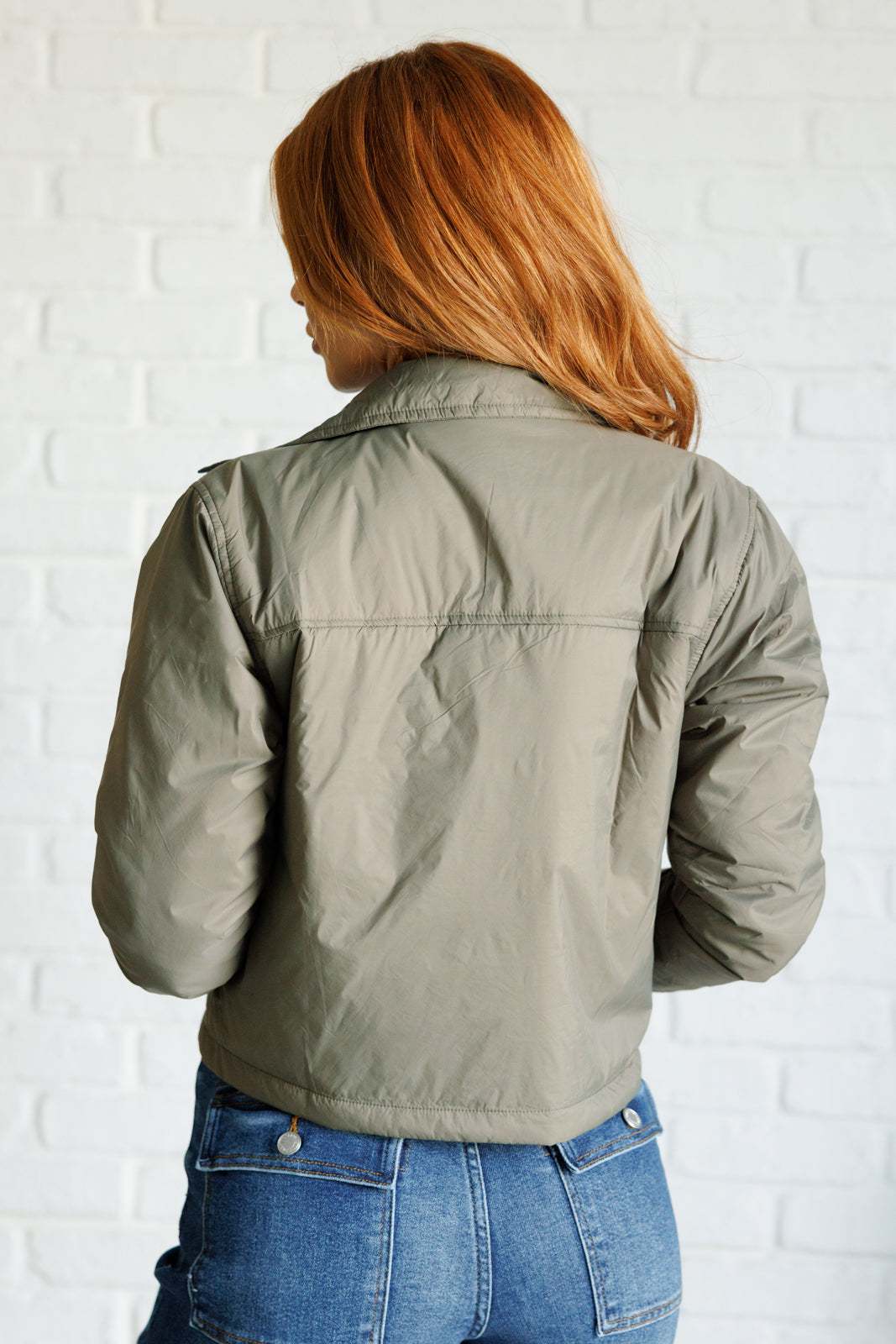 Mittoshop Hear Me Out Lightweight Puffer Jacket in Olive Layers