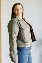 Mittoshop Hear Me Out Lightweight Puffer Jacket in Olive Layers