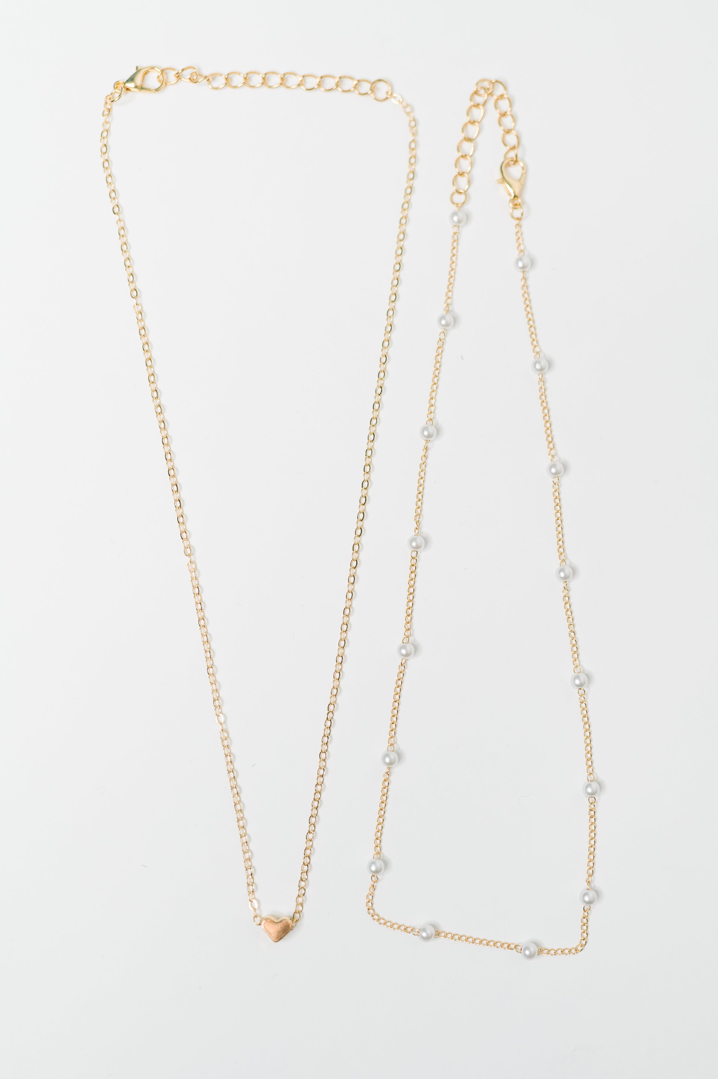 Heart of Gold Pendant Necklace Layered Set in Gold Womens