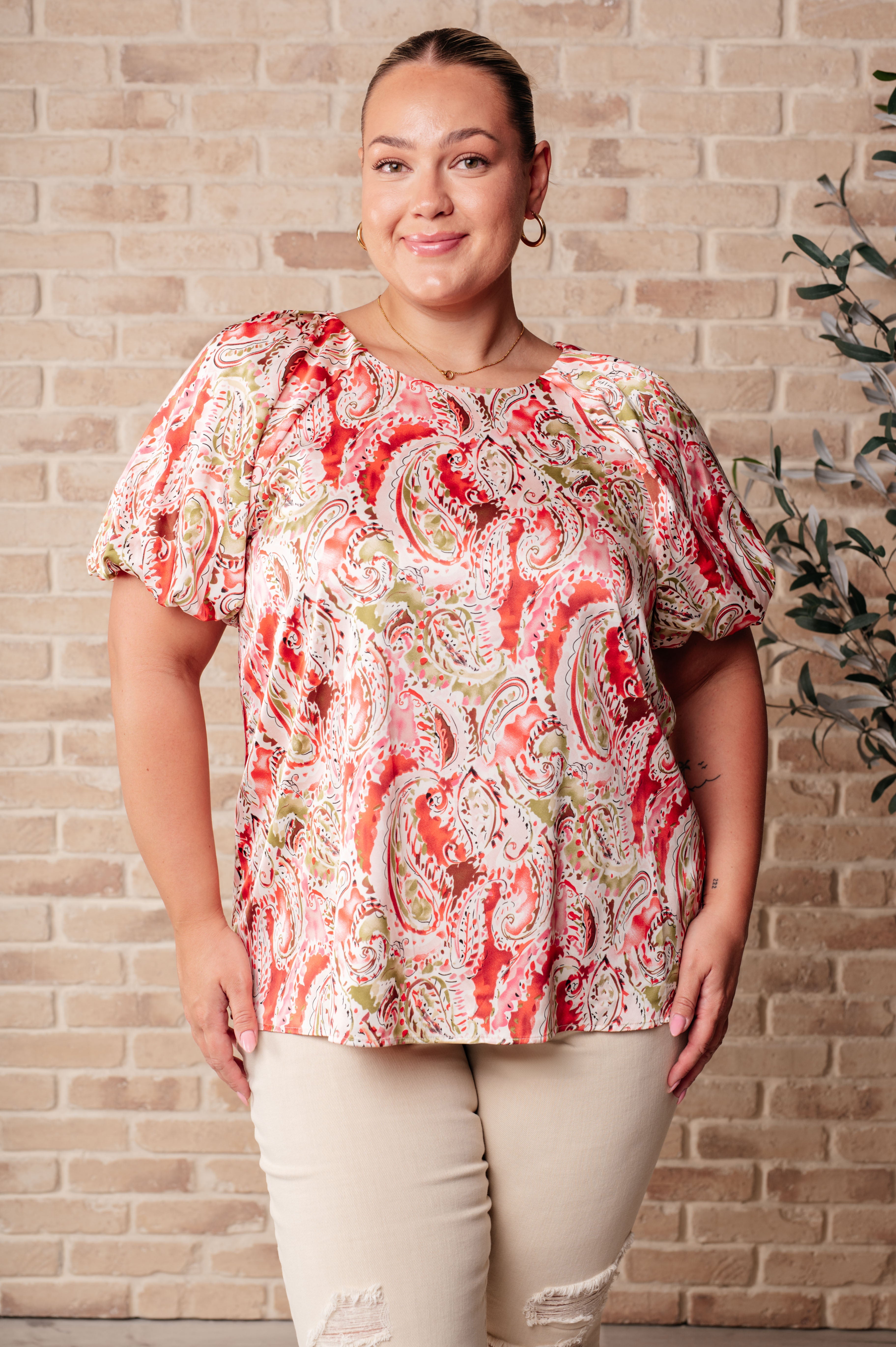 Jodifl Hello, It's Me Paisley Blouse Shirts & Tops