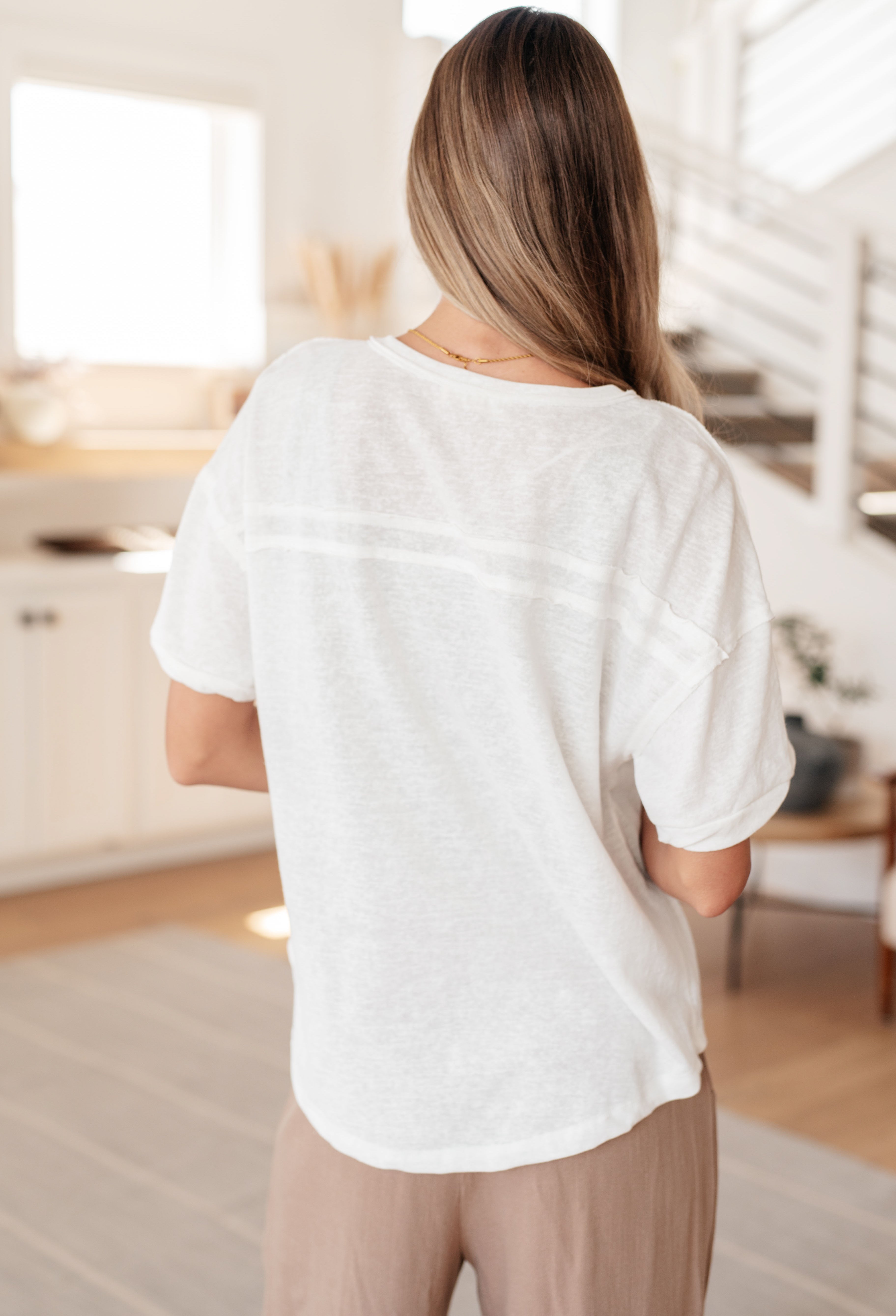Very J Hipster Woven Henley Top Tops