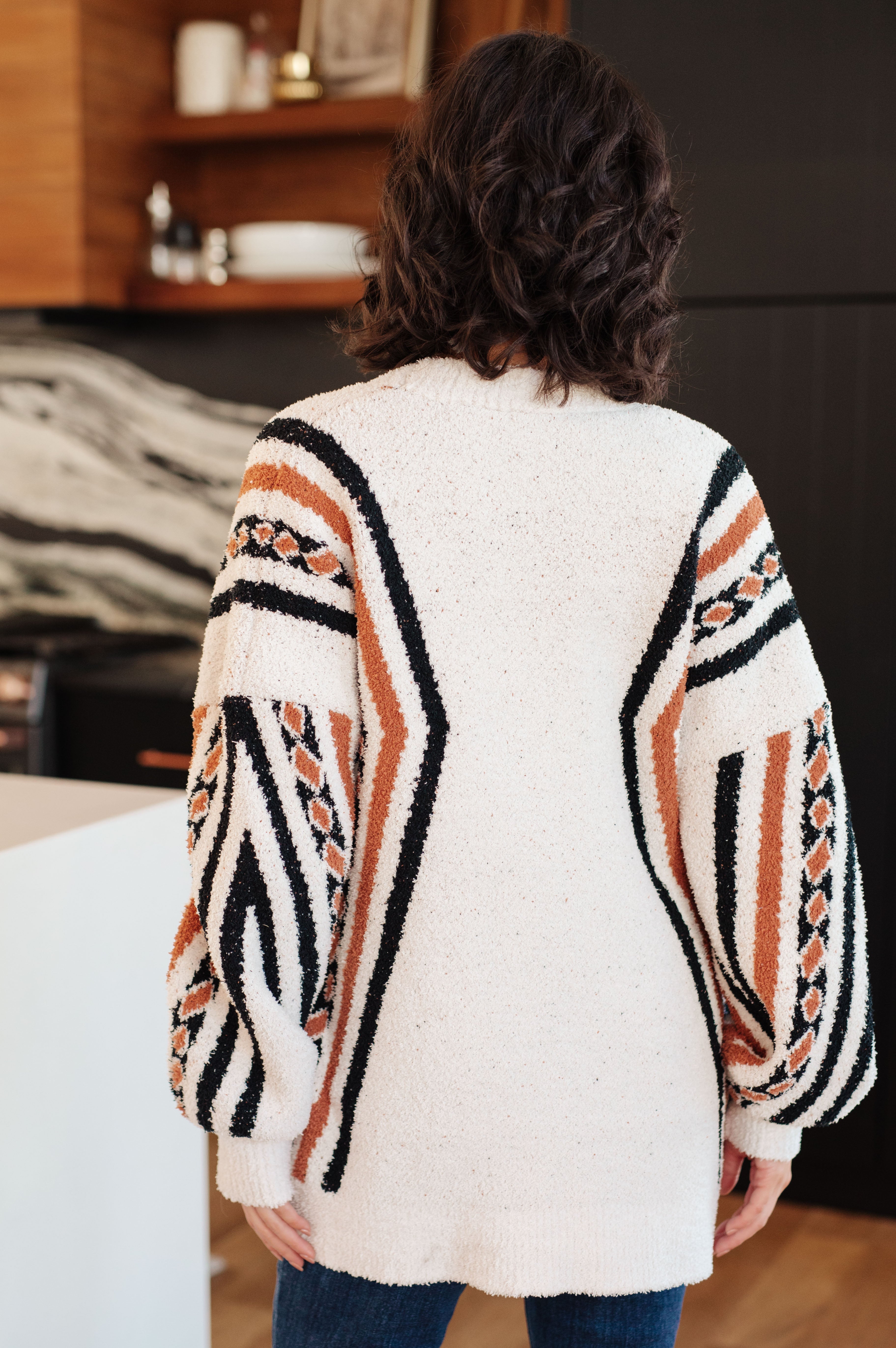 Very J Holding On Aztec Print Cardigan Layers