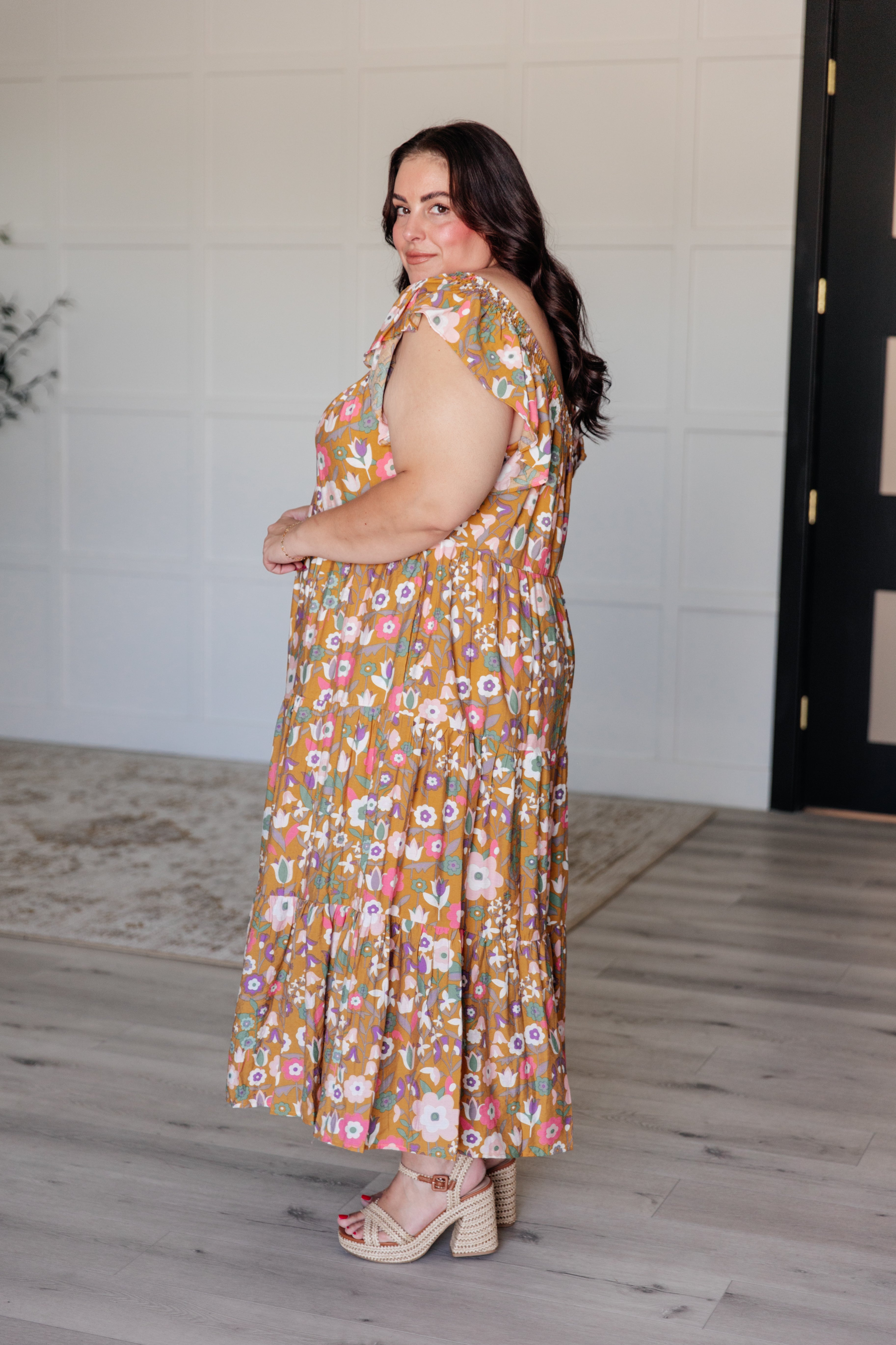 Jodifl Floral Flutter Sleeve Dress Dresses