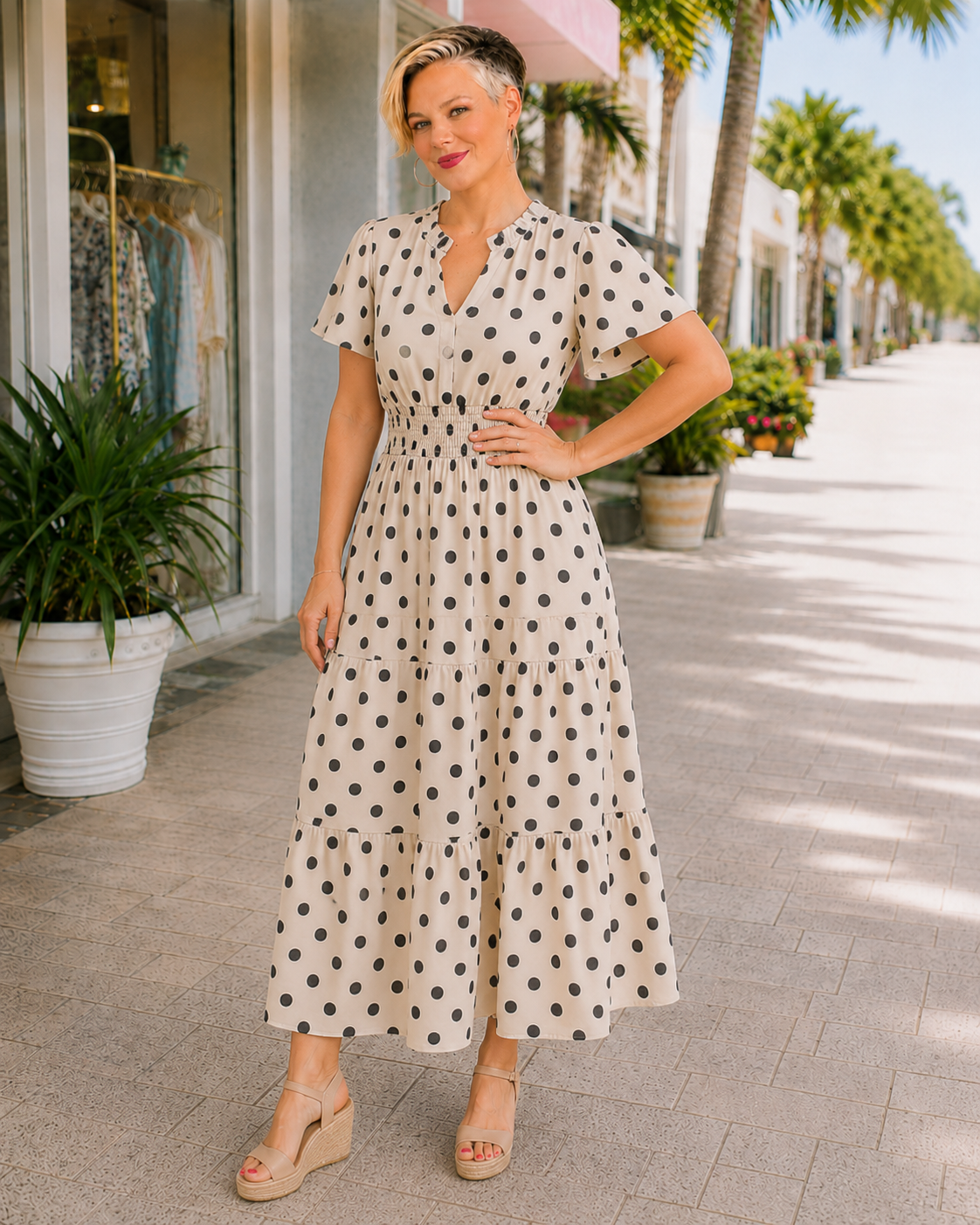 Haptics It Had to Be You Bell Sleeve Midi Dress Womens