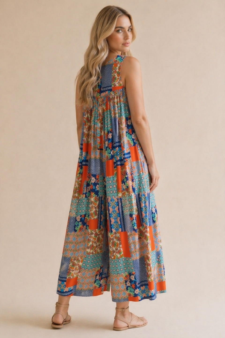 Haptics Patchwork Dream Halter Jumpsuit