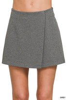 Zenana Black Wrap Front Skort