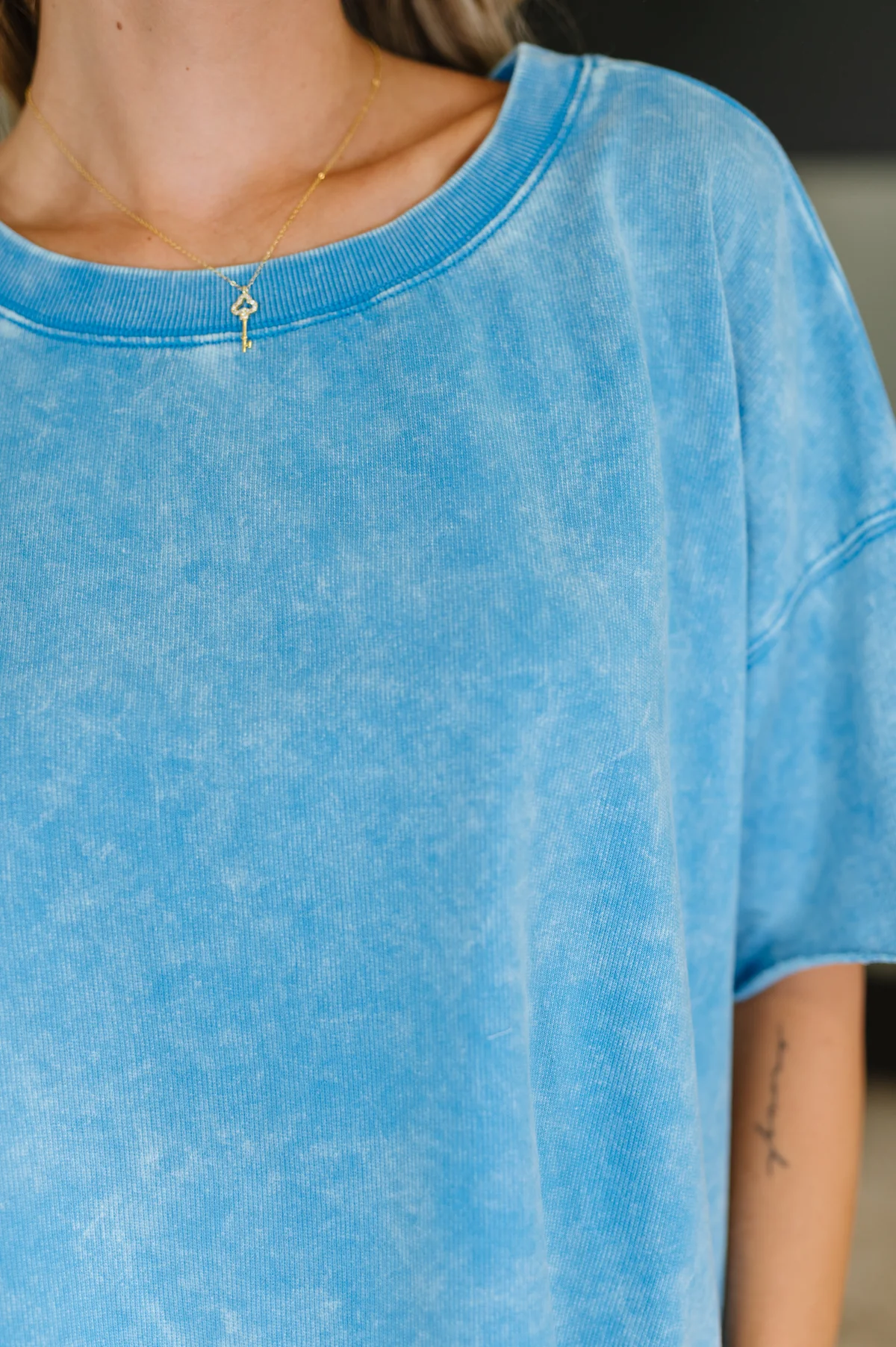 Zenana Black Berry Washed Relaxed Short Sleeve Top