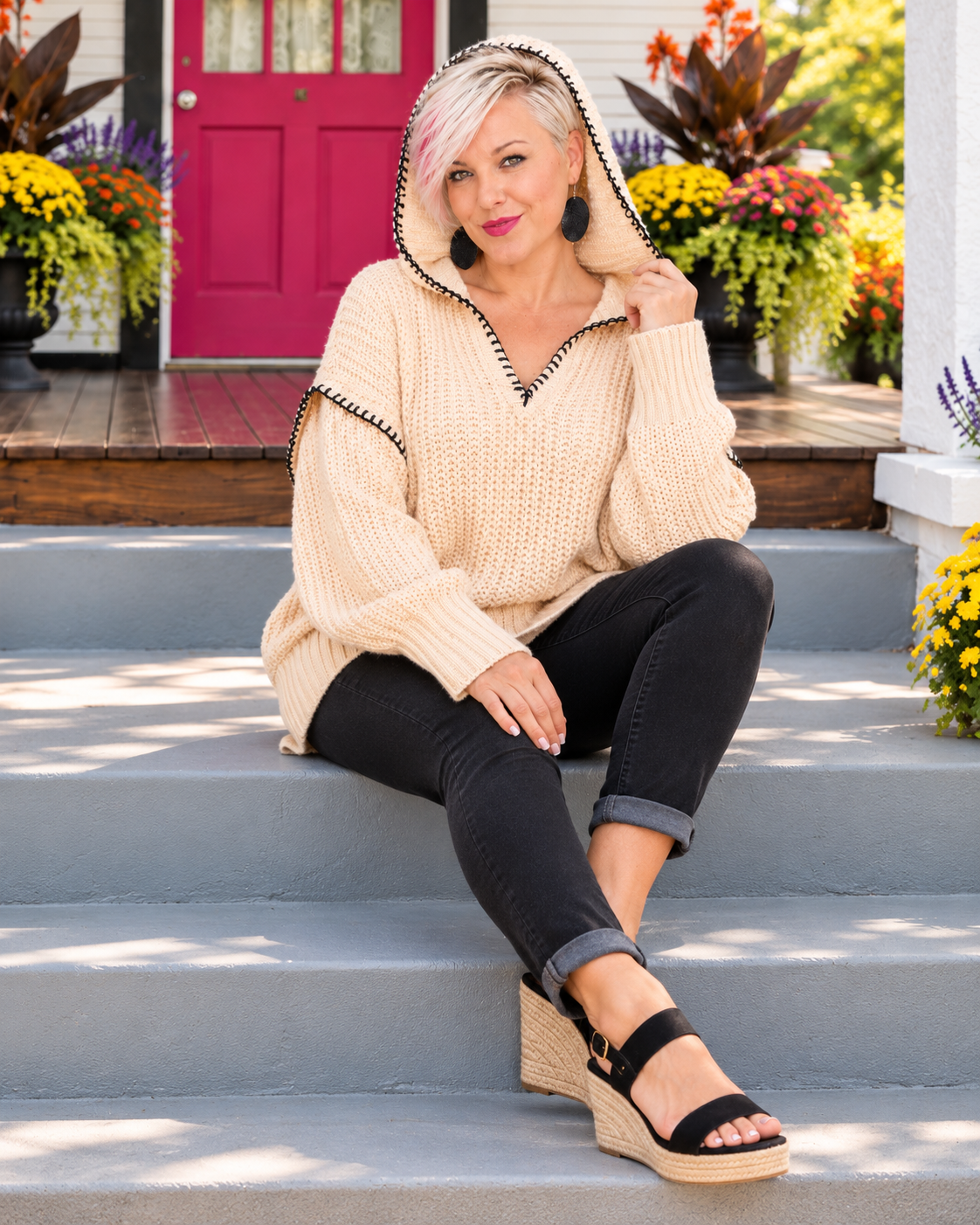 Wrapped in Grace Knit Sweater in Warm Taupe