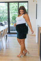 Judy Blue Melinda Corduroy Patch Pocket Skirt in Emerald Womens