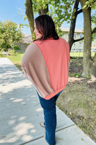 Haptics Boldy You Camel Dolman Sleeve Color block Knit Bomber Jacket