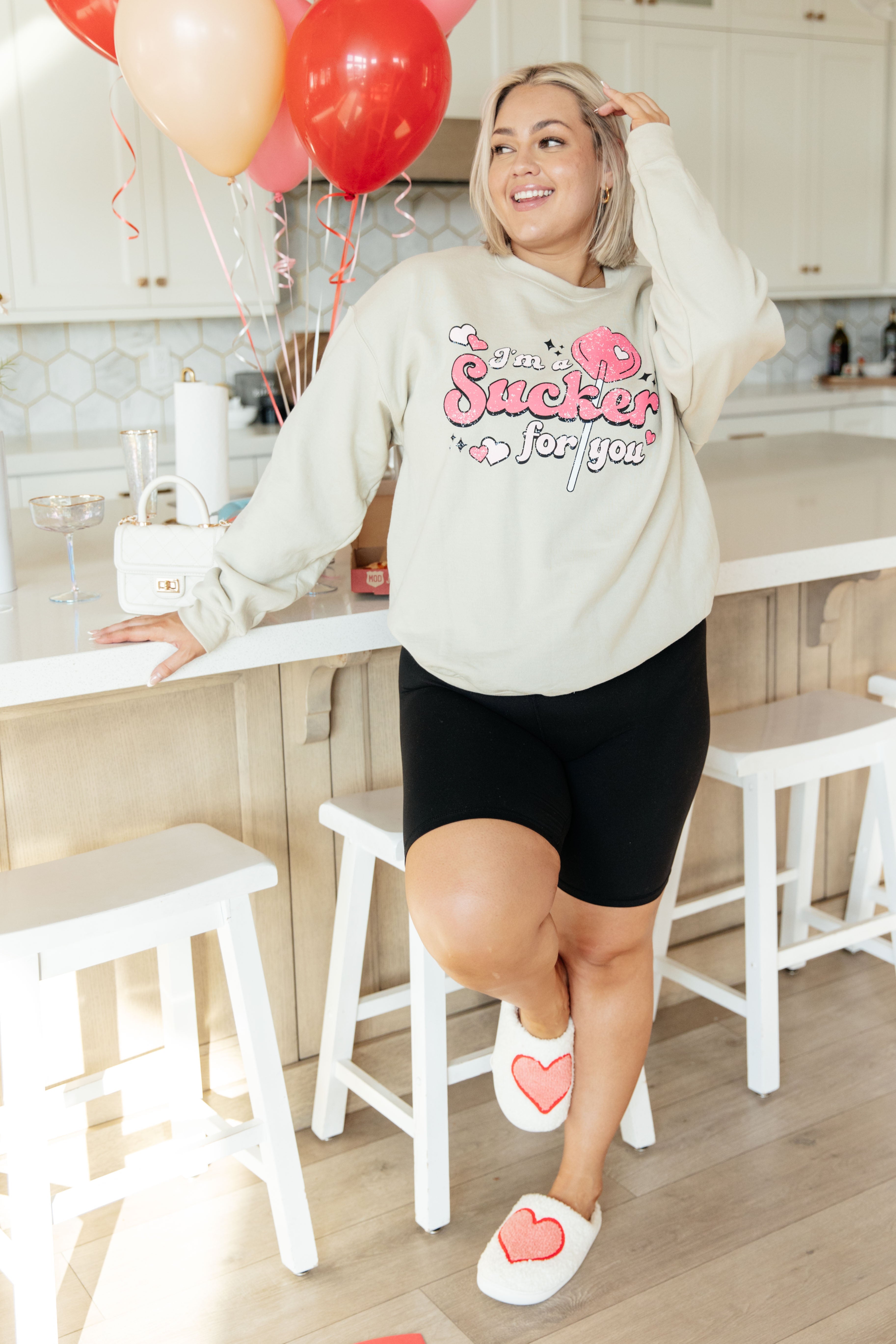 I'm A Sucker For You Valentine Pullover Tops