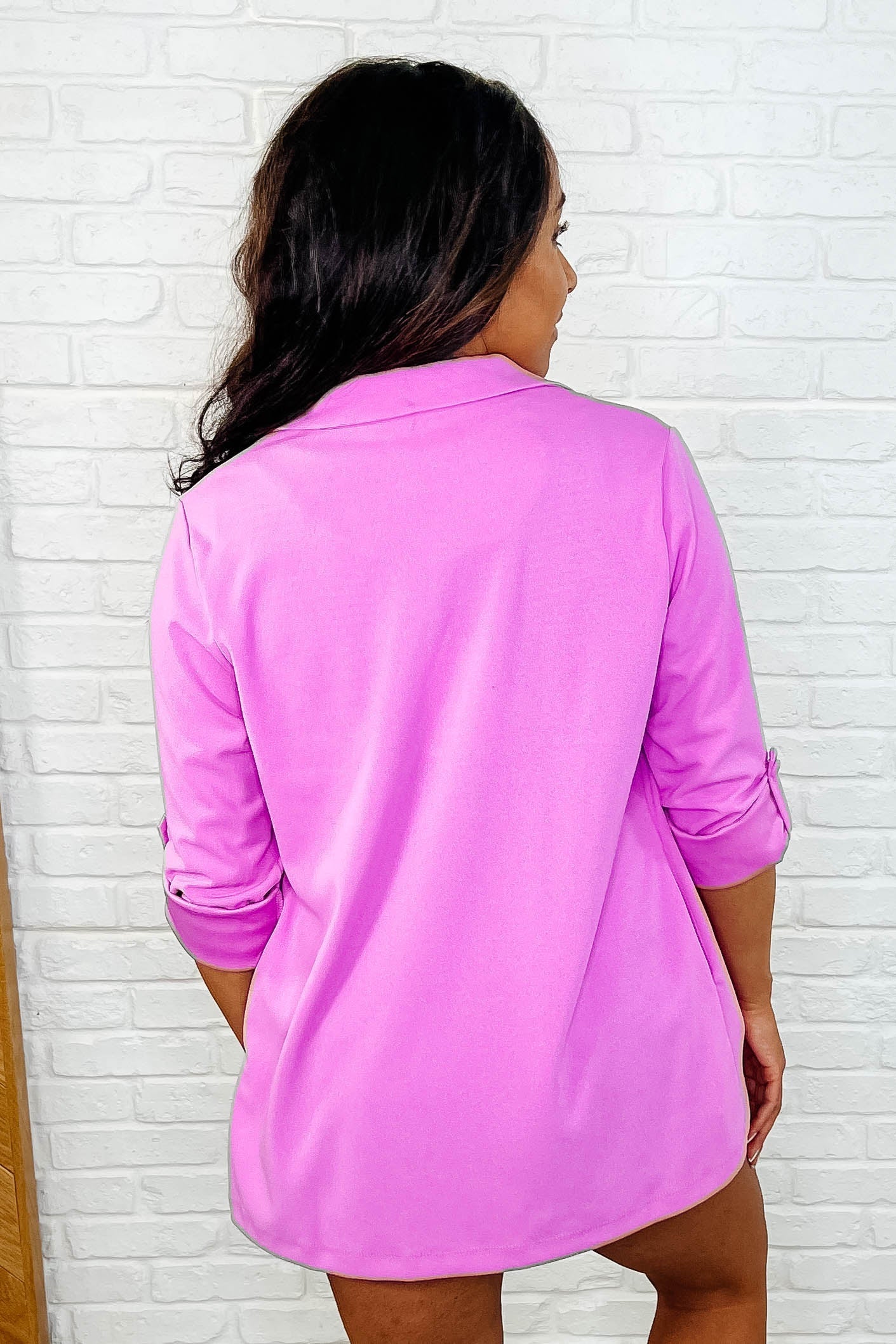 Andree by Unit I'm Really That Gal Open Front Blazer in Orchid Glow Womens