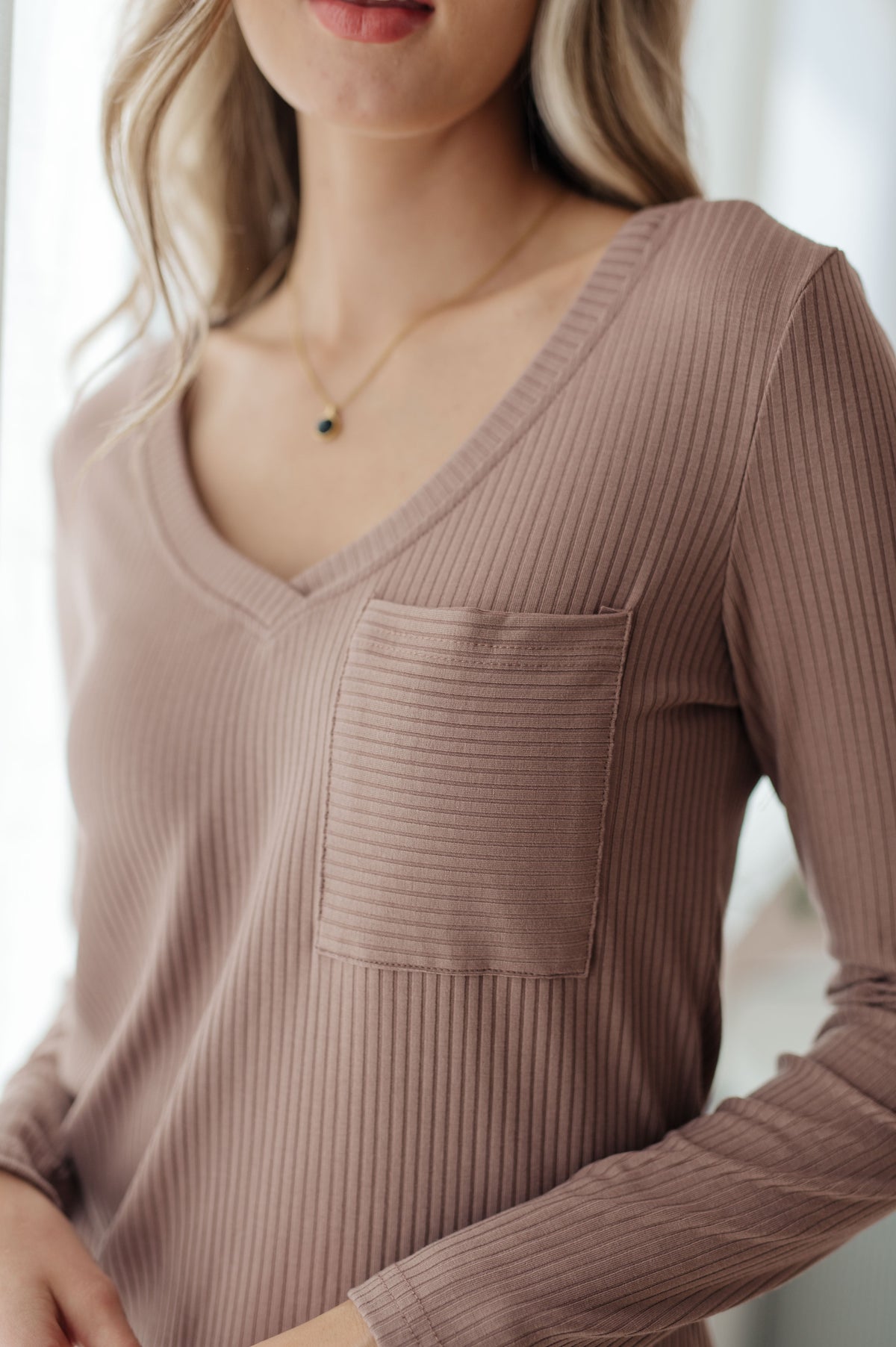 One Eleven NoruIndeed You Do Long Sleeve V-Neck Top Tops