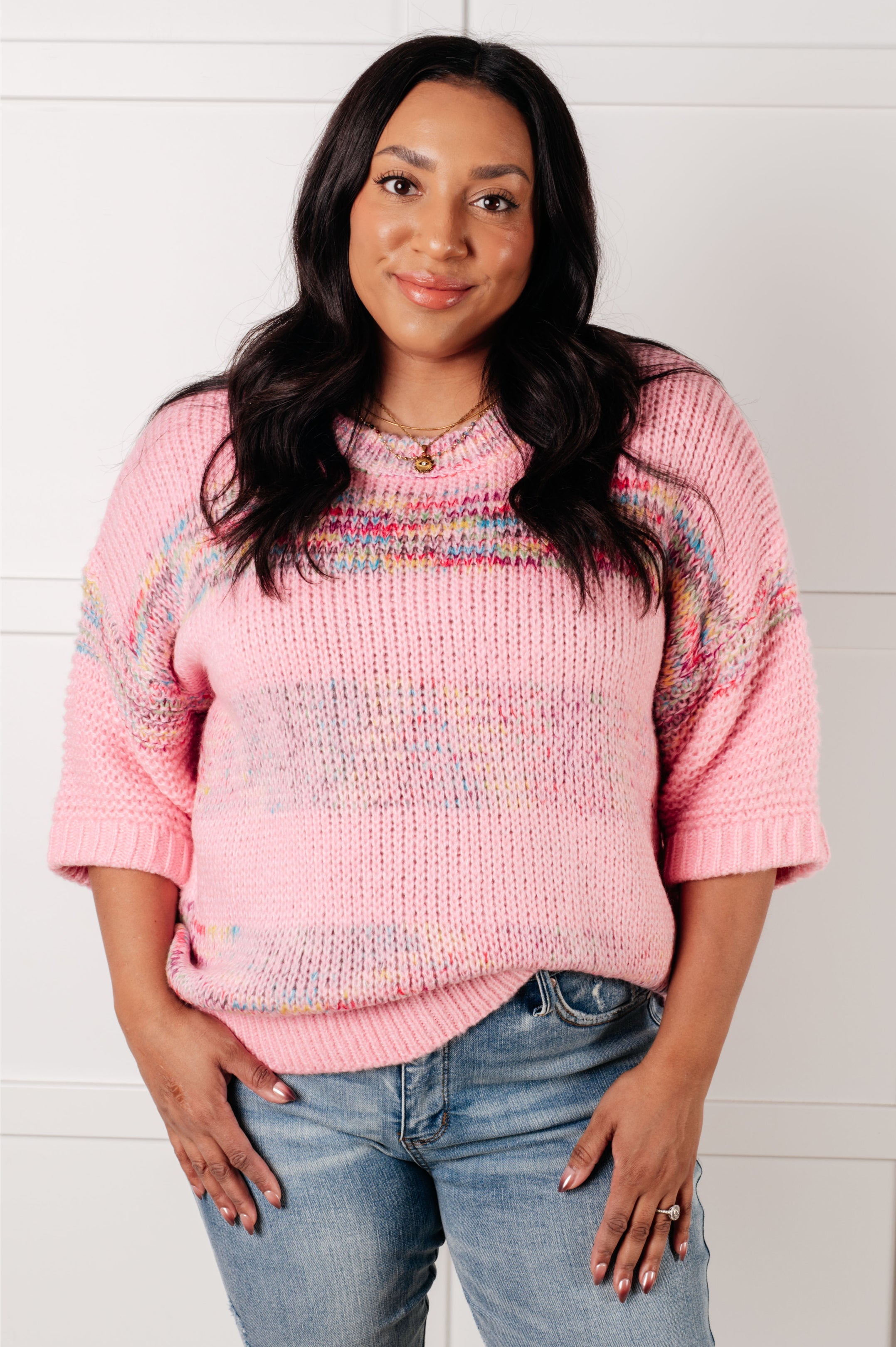 One Eleven North In the Cards Striped Sweater Tops