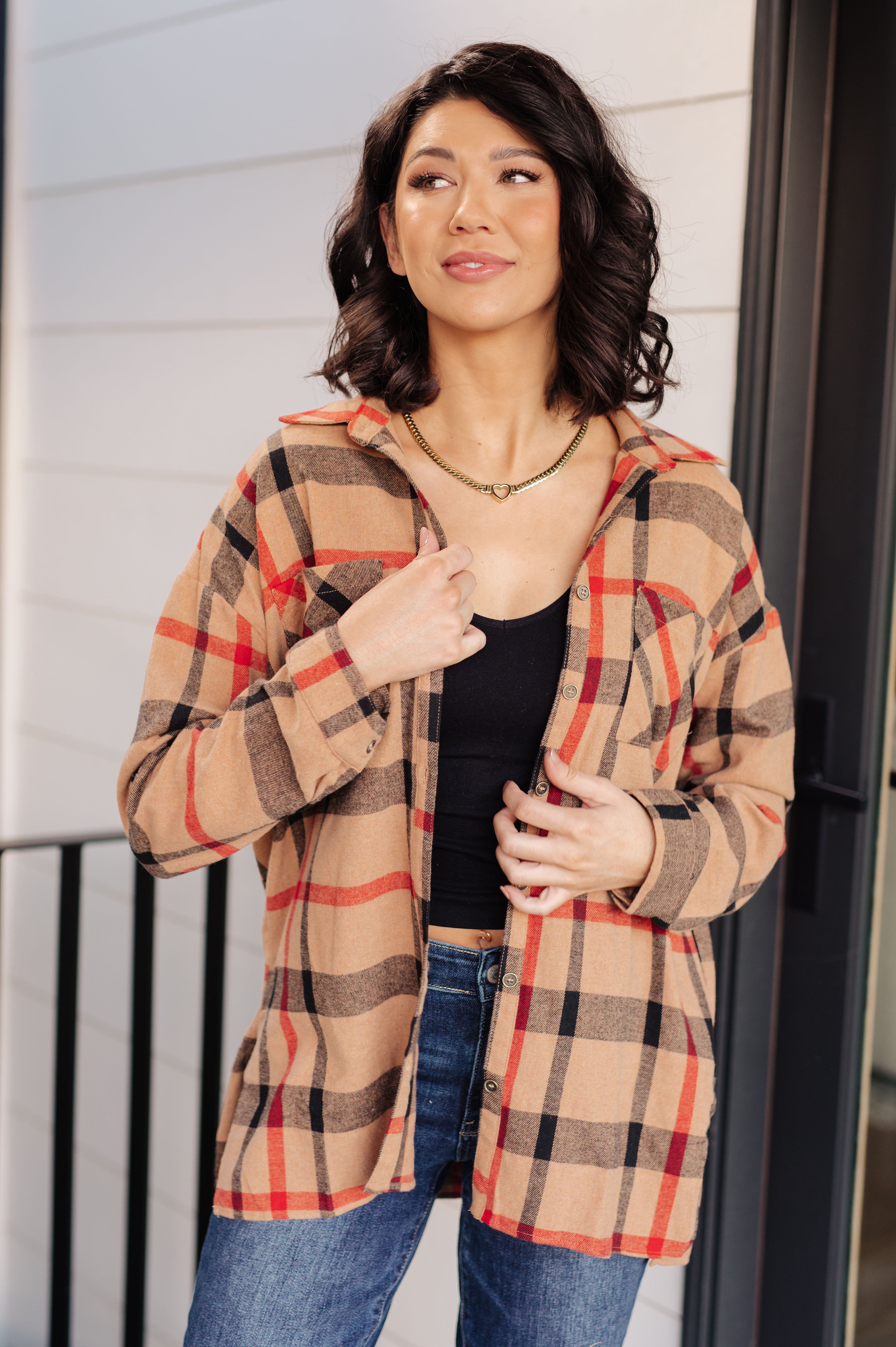 Andree by Unit Is It Really Oversized Plaid Flannel Button Up Tops