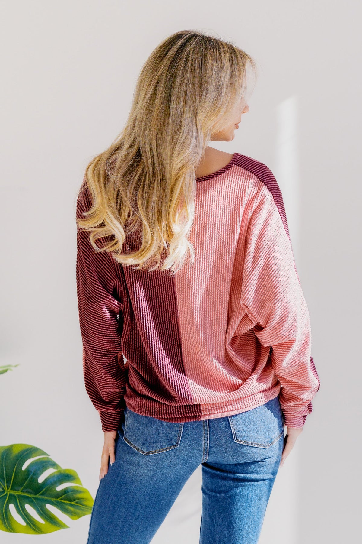Blumin Dusky Rose Duo Urban Ribbed Top