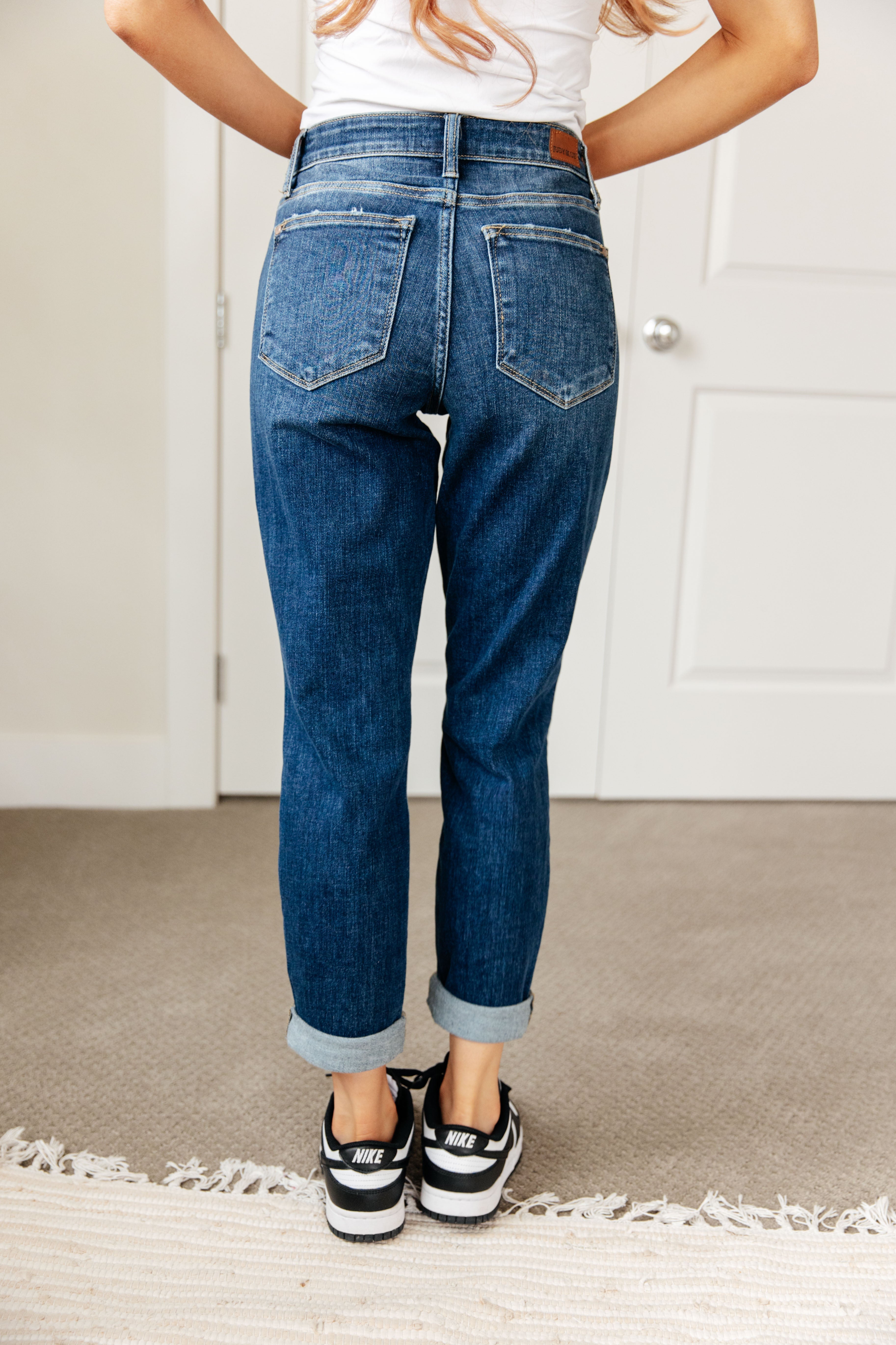 Judy Blue London Midrise Cuffed Boyfriend Jeans Jeans
