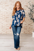 Jodifl Navy Just Coasting Floral Blouse Shirts & Tops