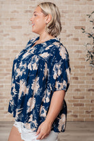 Jodifl Navy Just Coasting Floral Blouse Shirts & Tops