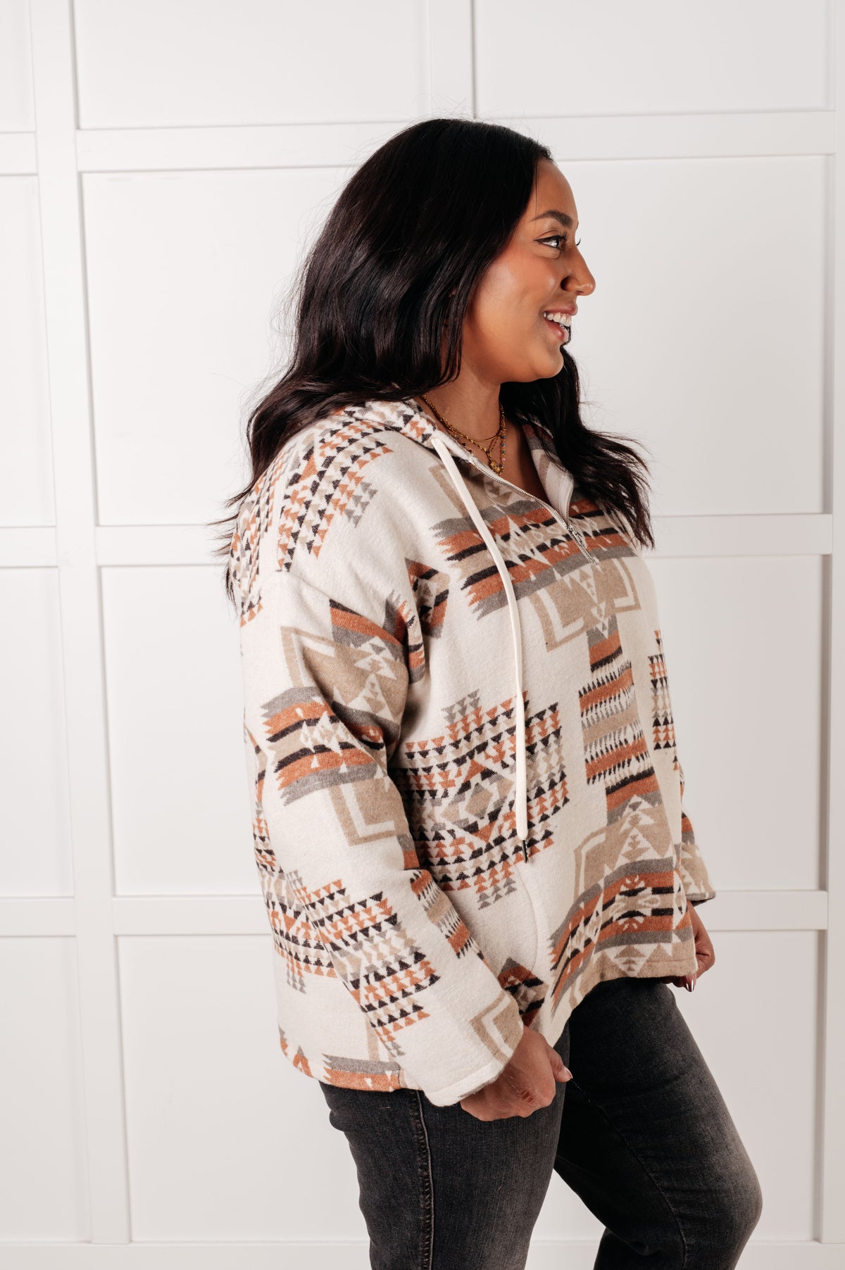 Sew In Love Just Going For It Aztec Hoodie Sweatshirts