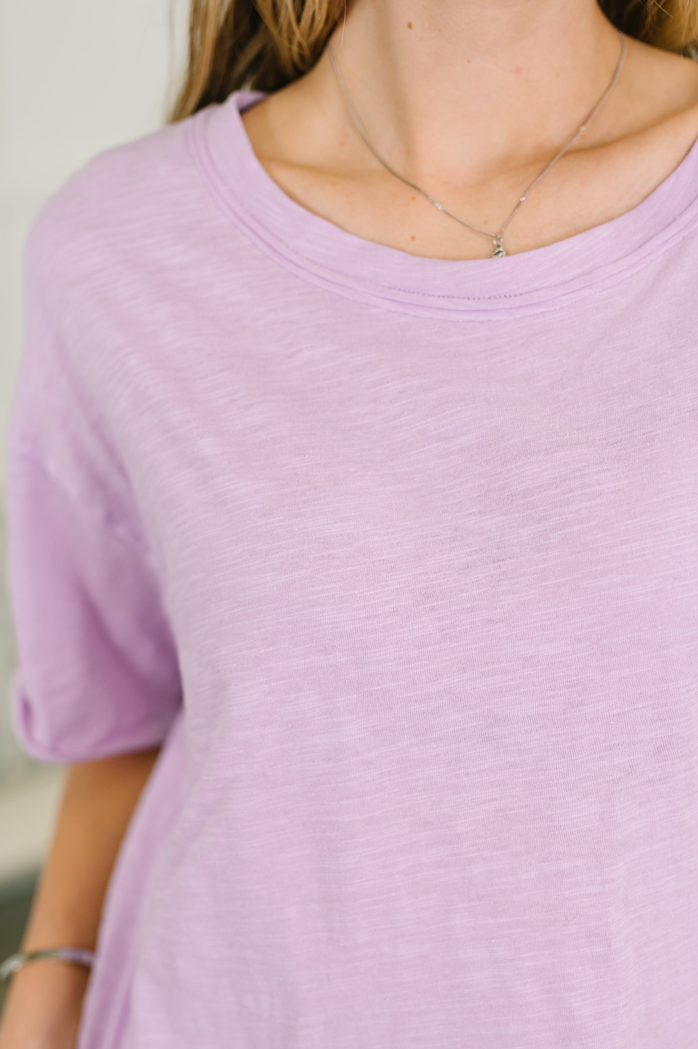 Dear Scarlett Just Like That Relaxed Heather Tee in Lilac Womens