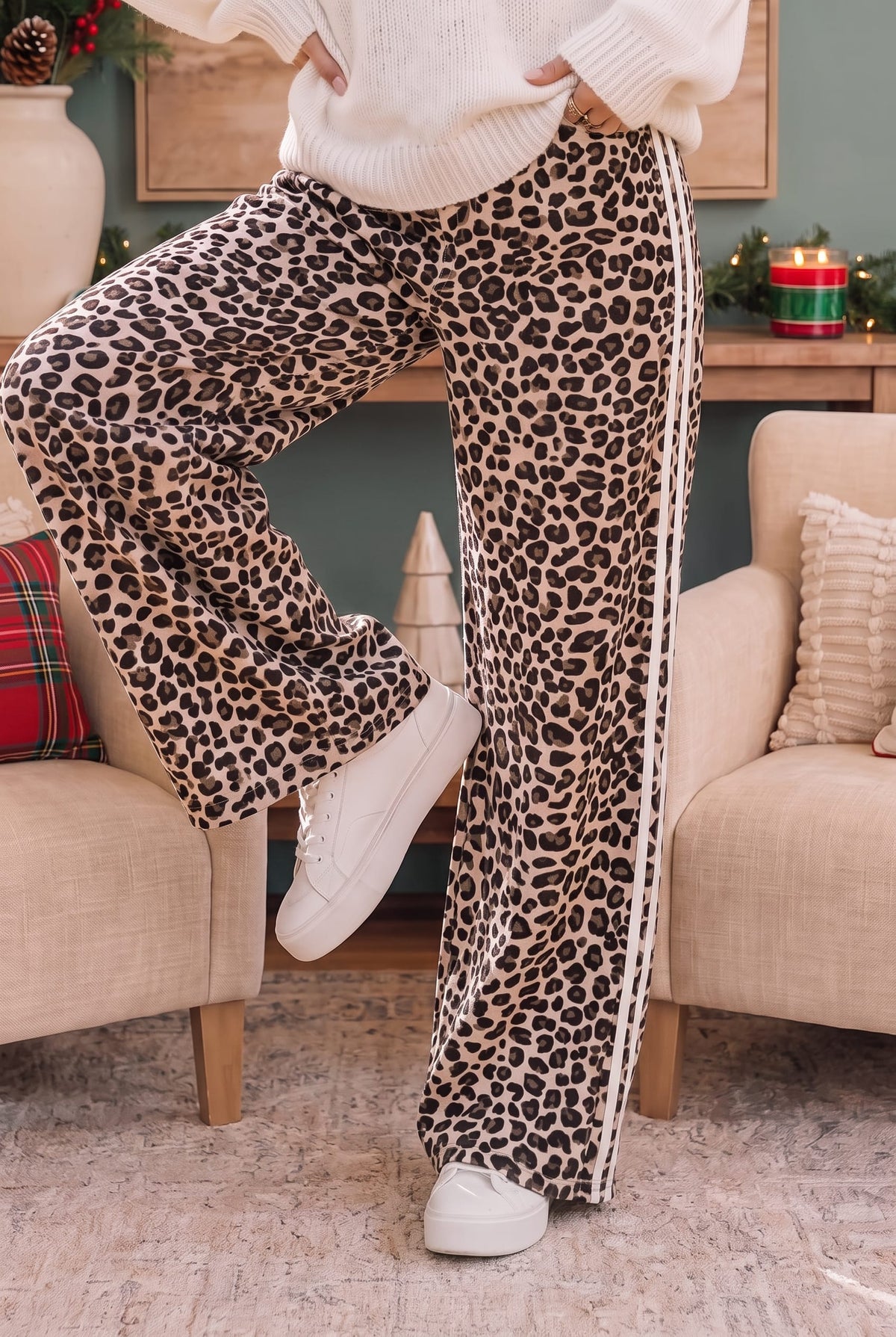 Kori Wild Side Leopard Print Wide Leg Pants