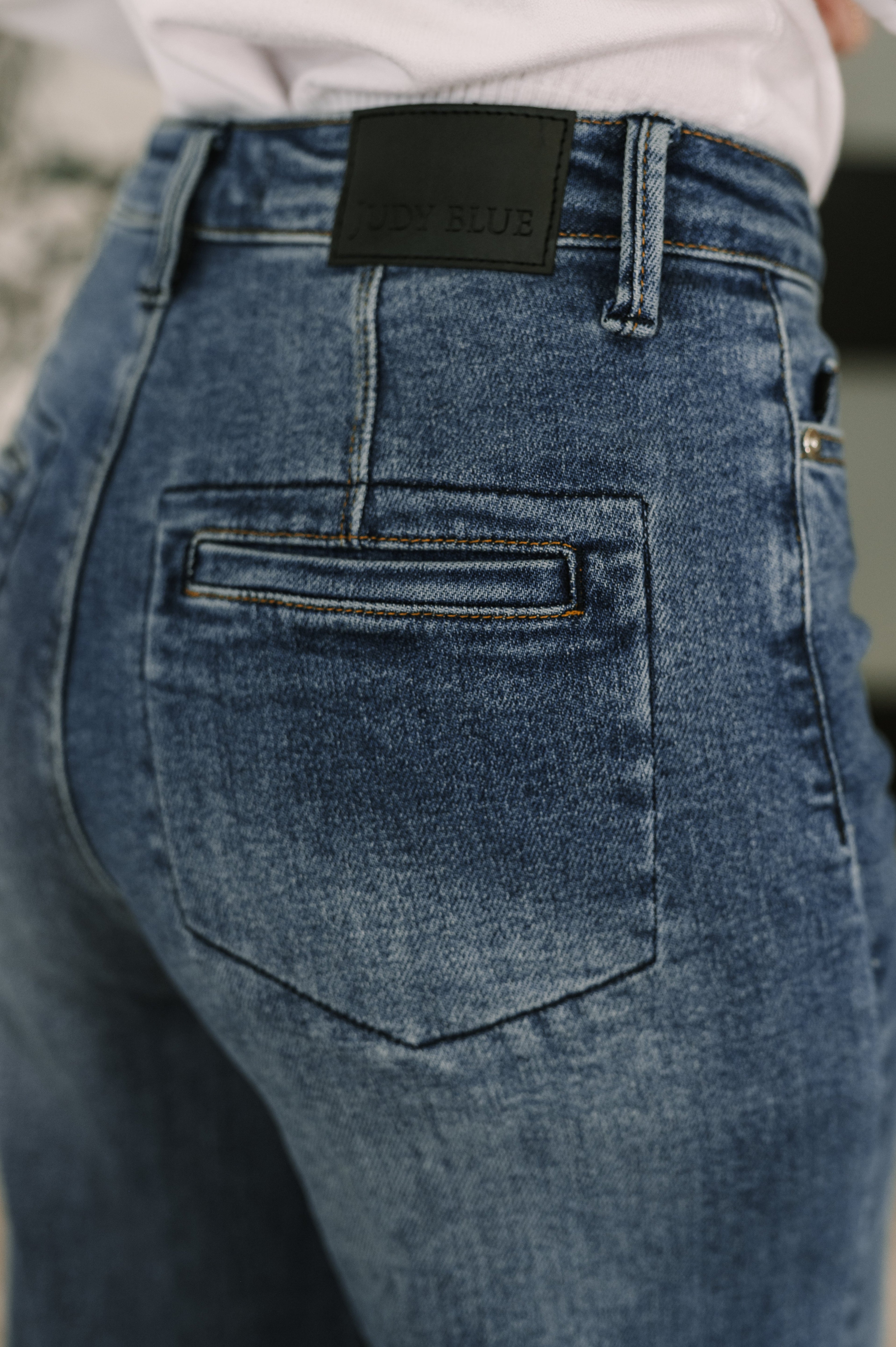 Karla High Waist Column Straight Button-Fly & Back Welt Pkts Womens