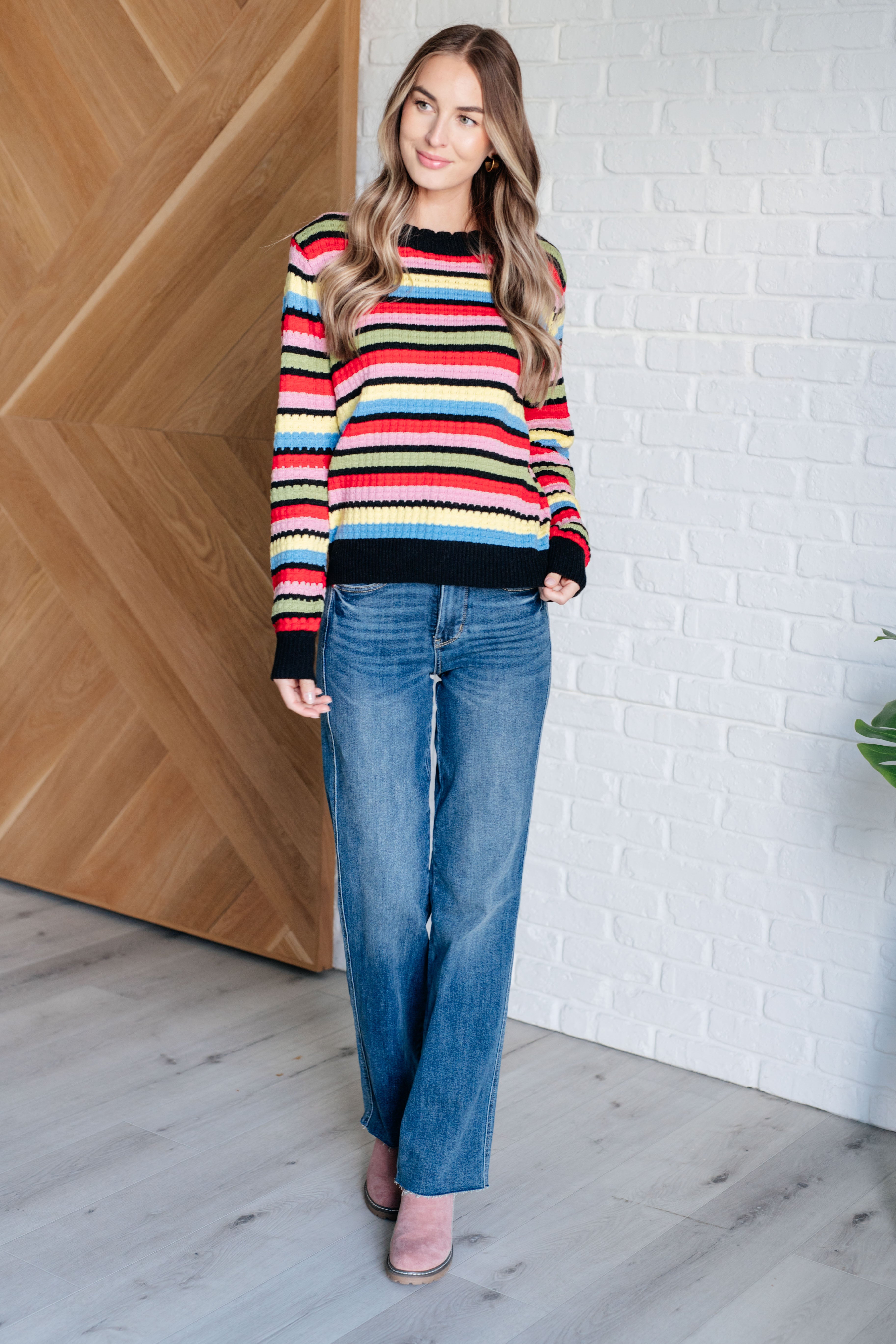 Bibi Keep Dreaming Striped Sweater Tops