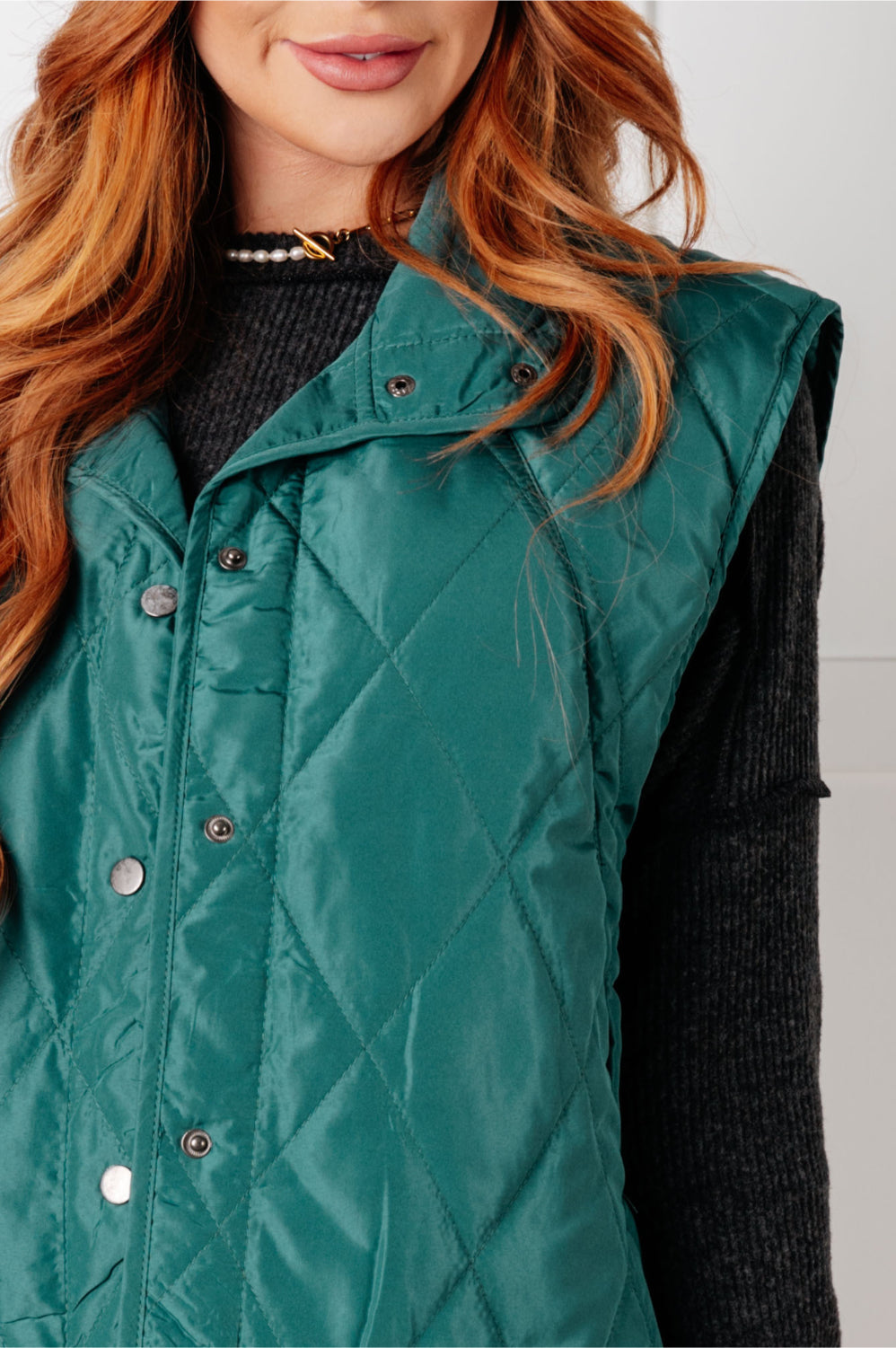 Haptics Layering Queen Quilted Puffer Vest in Hunter Green Layers