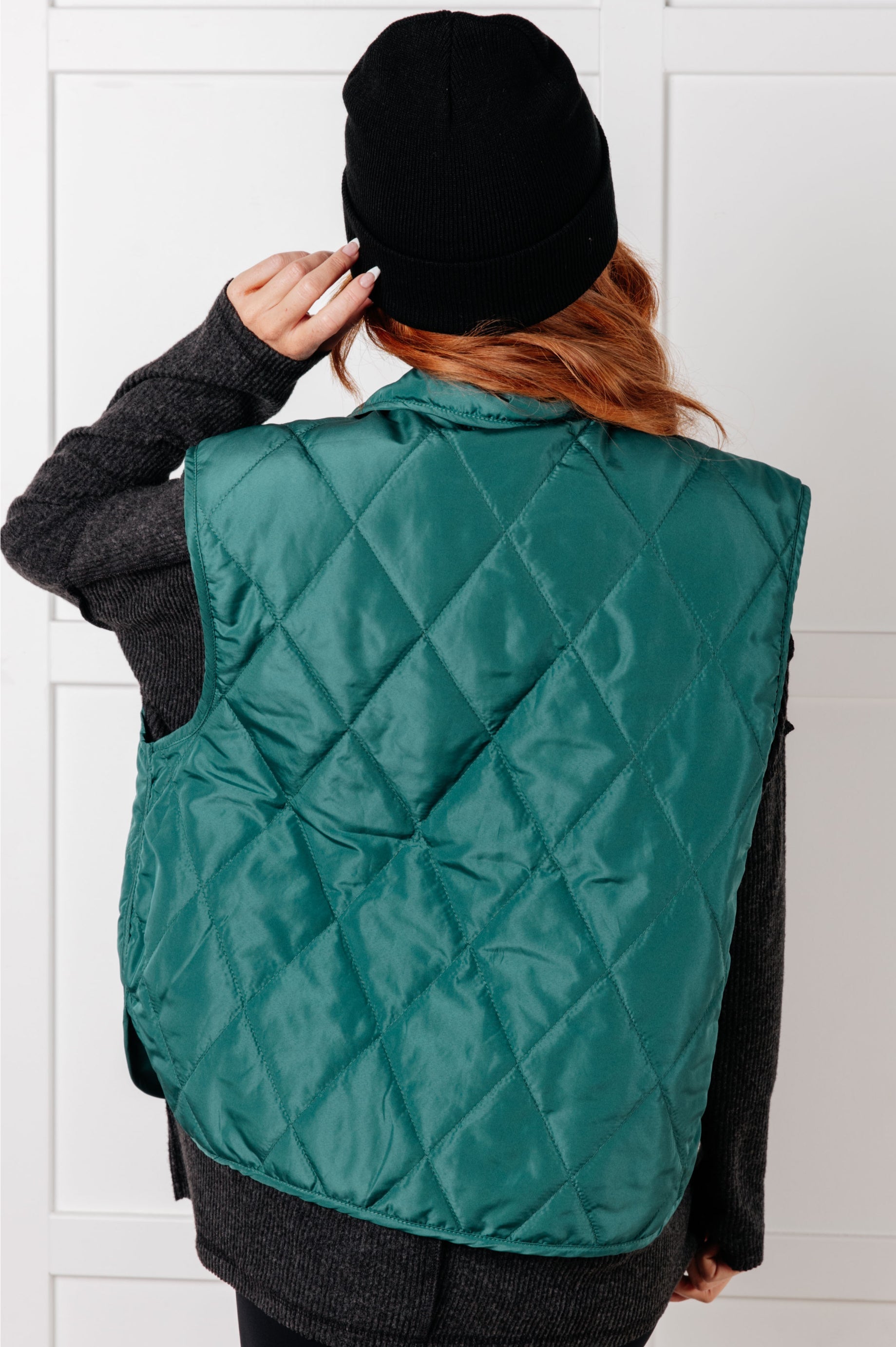 Haptics Layering Queen Quilted Puffer Vest in Hunter Green Layers