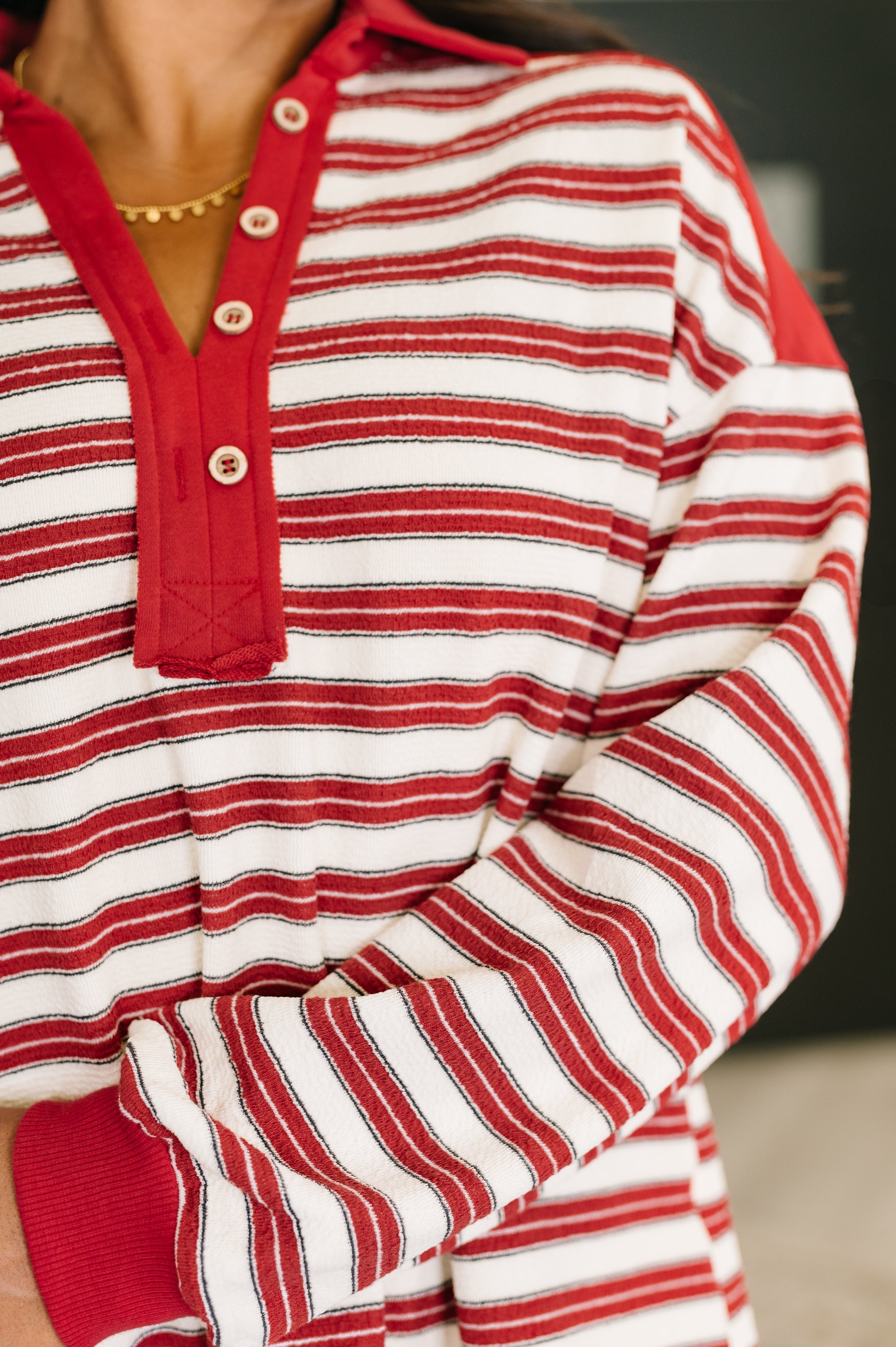 One Eleven North Least of Our Worries Long Sleeve Henley Womens