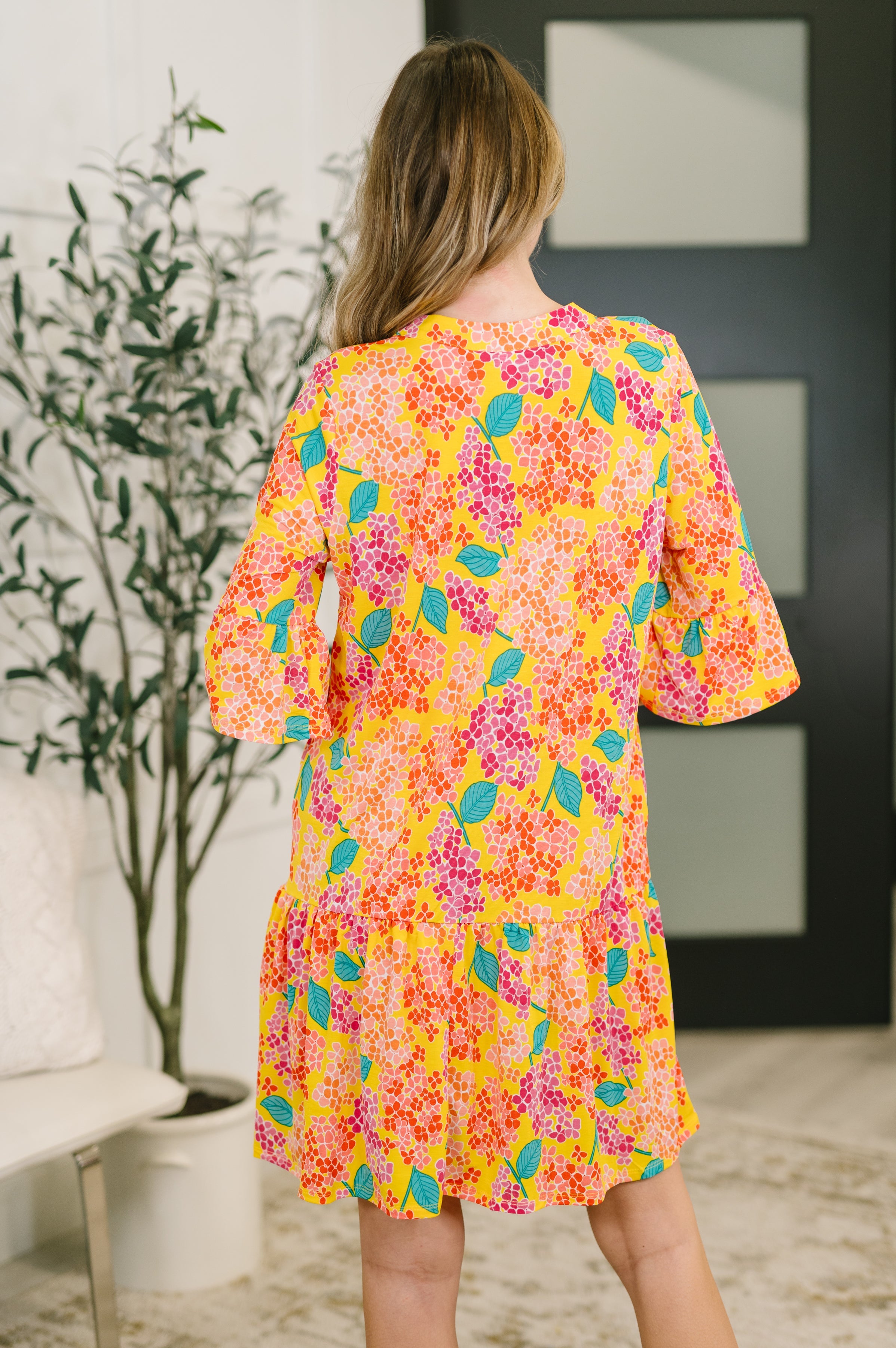 Dear Scarlett Lizzy Sunday Dress in Leaf Multi Floral Womens