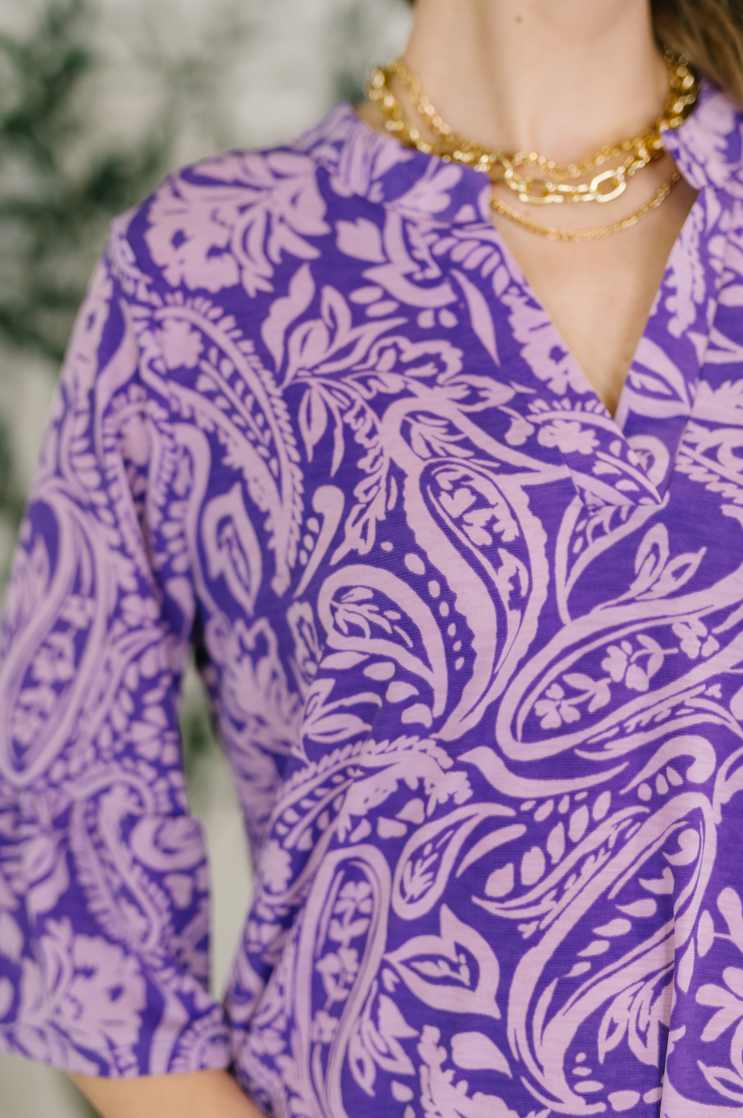 Dear Scarlett Lizzy Sunday Dress in Purple Paisley Womens