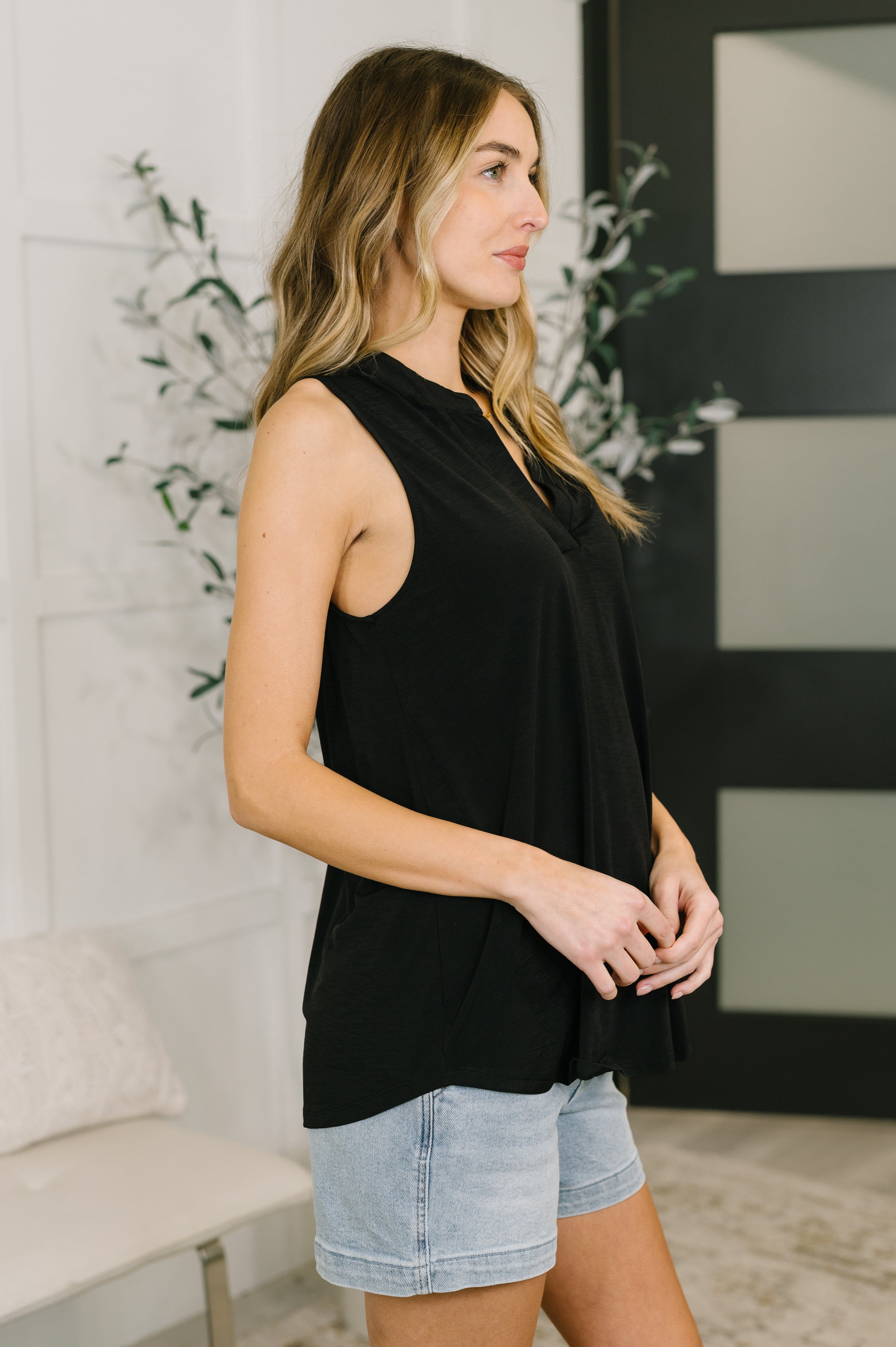 Dear Scarlett Lizzy Tank Top in Black Womens