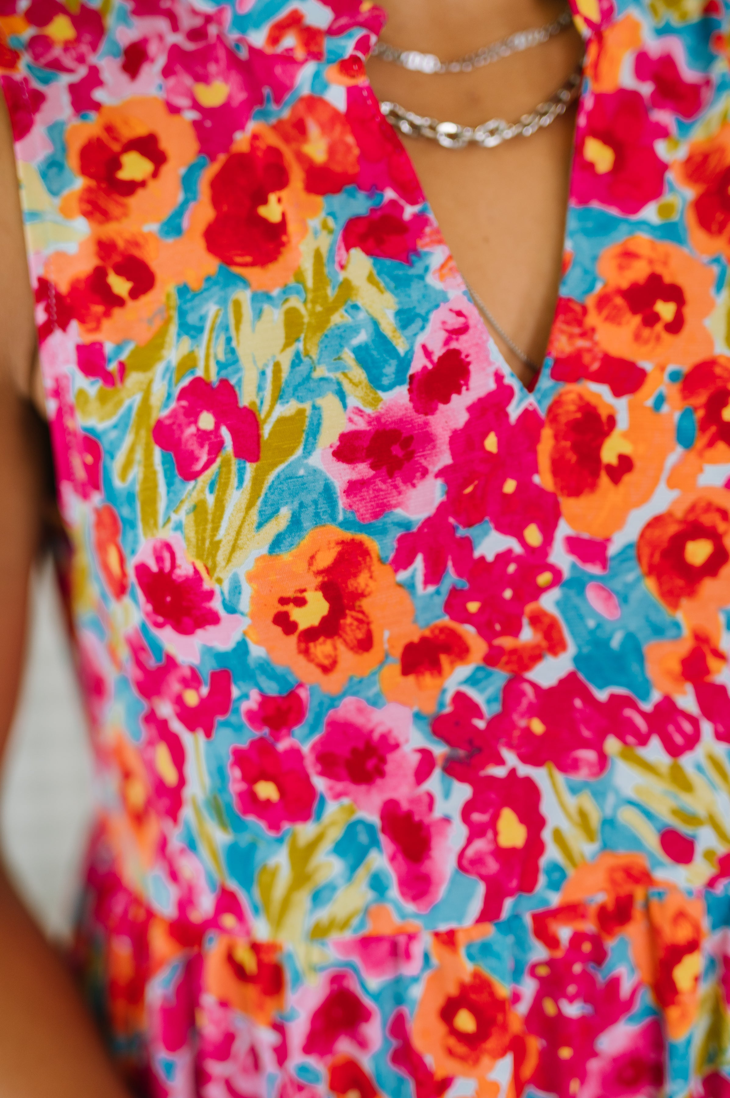Dear Scarlett Lizzy Three Tier Tank Dress in Morning Glory Womens