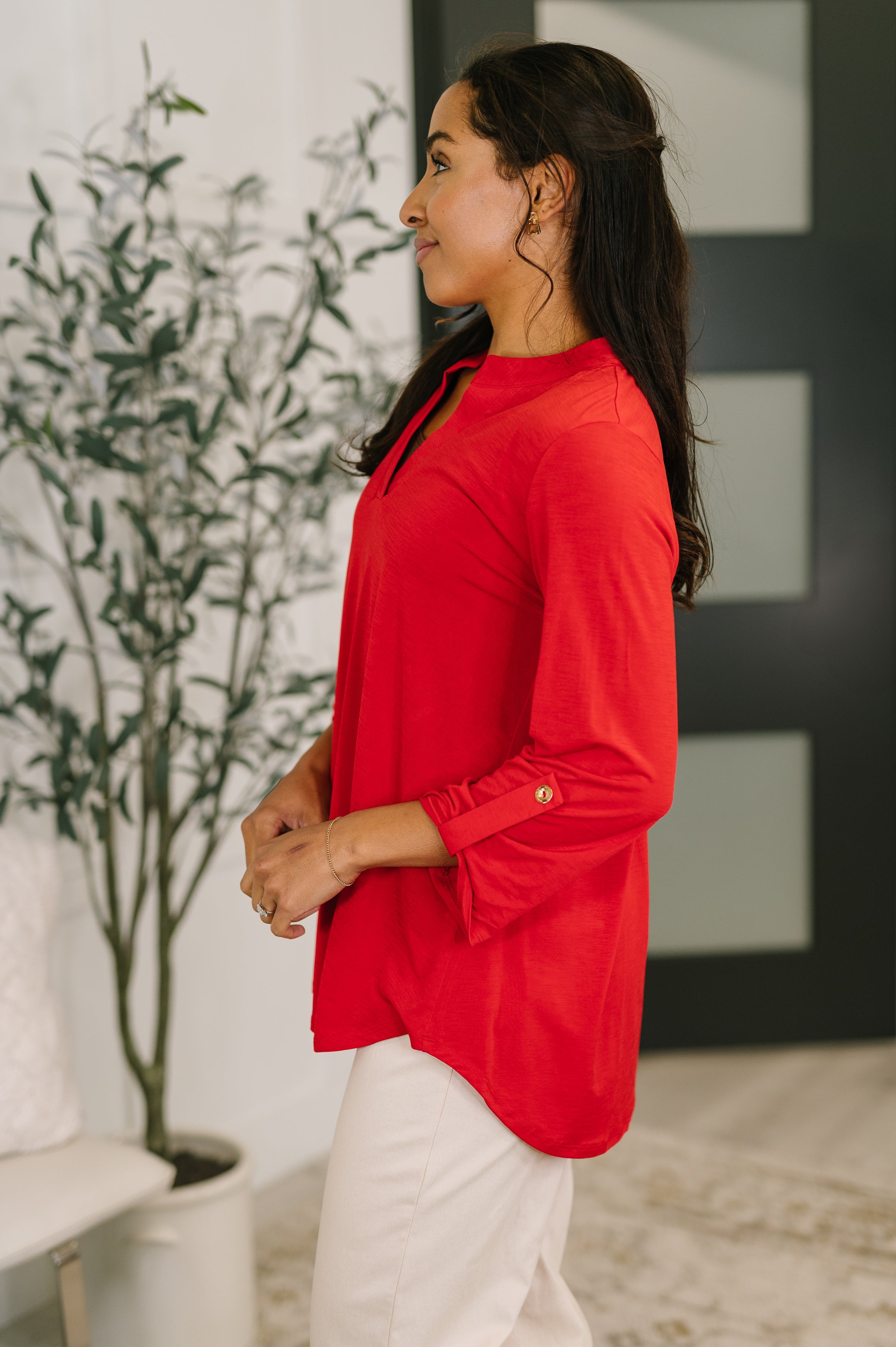 Dear Scarlett Lizzy Top in Red Womens